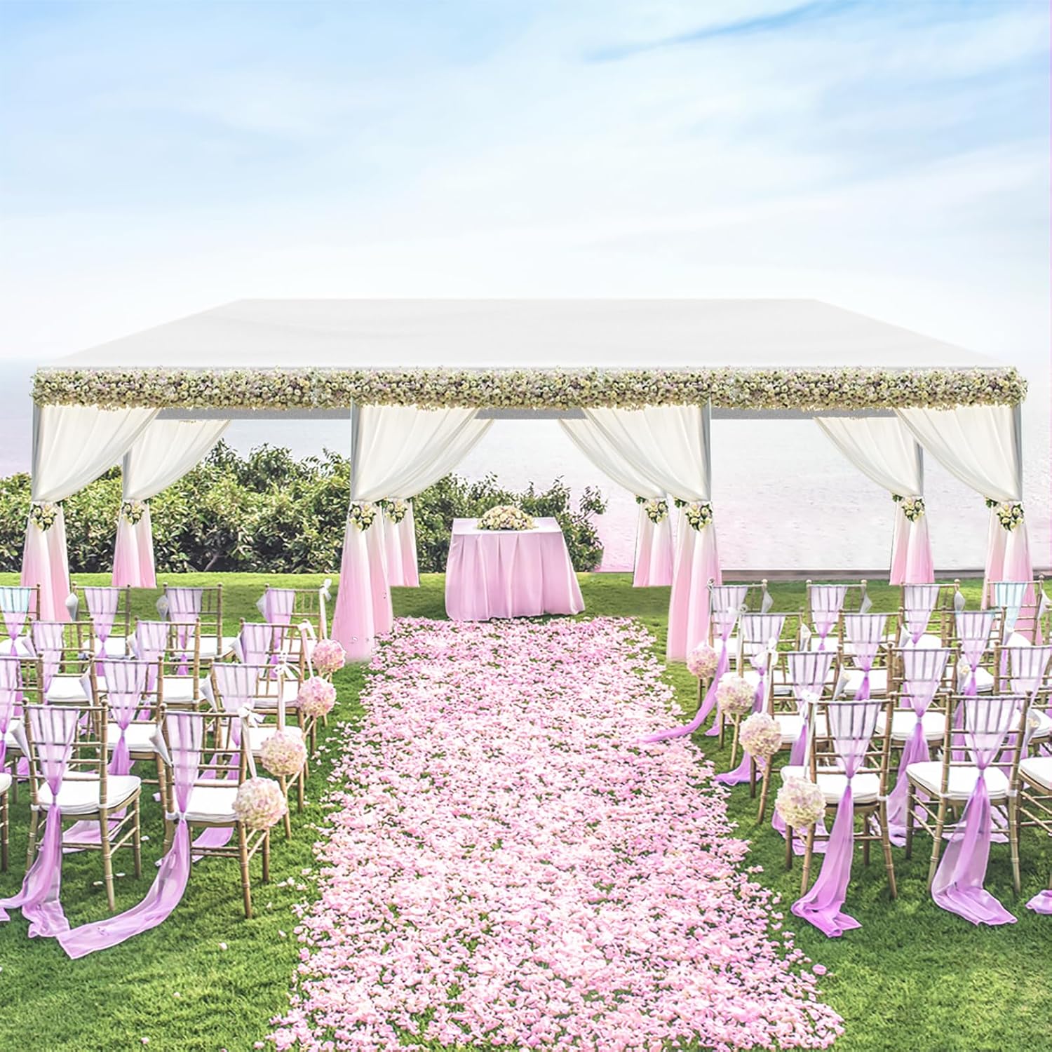 10'x30' Party Tent Outdoor Wedding Event Tents with 7 Removable Sidewalls, Heavy Duty Gazebo, Large Canopy Waterproof for Parties Patio Birthday Christmas White