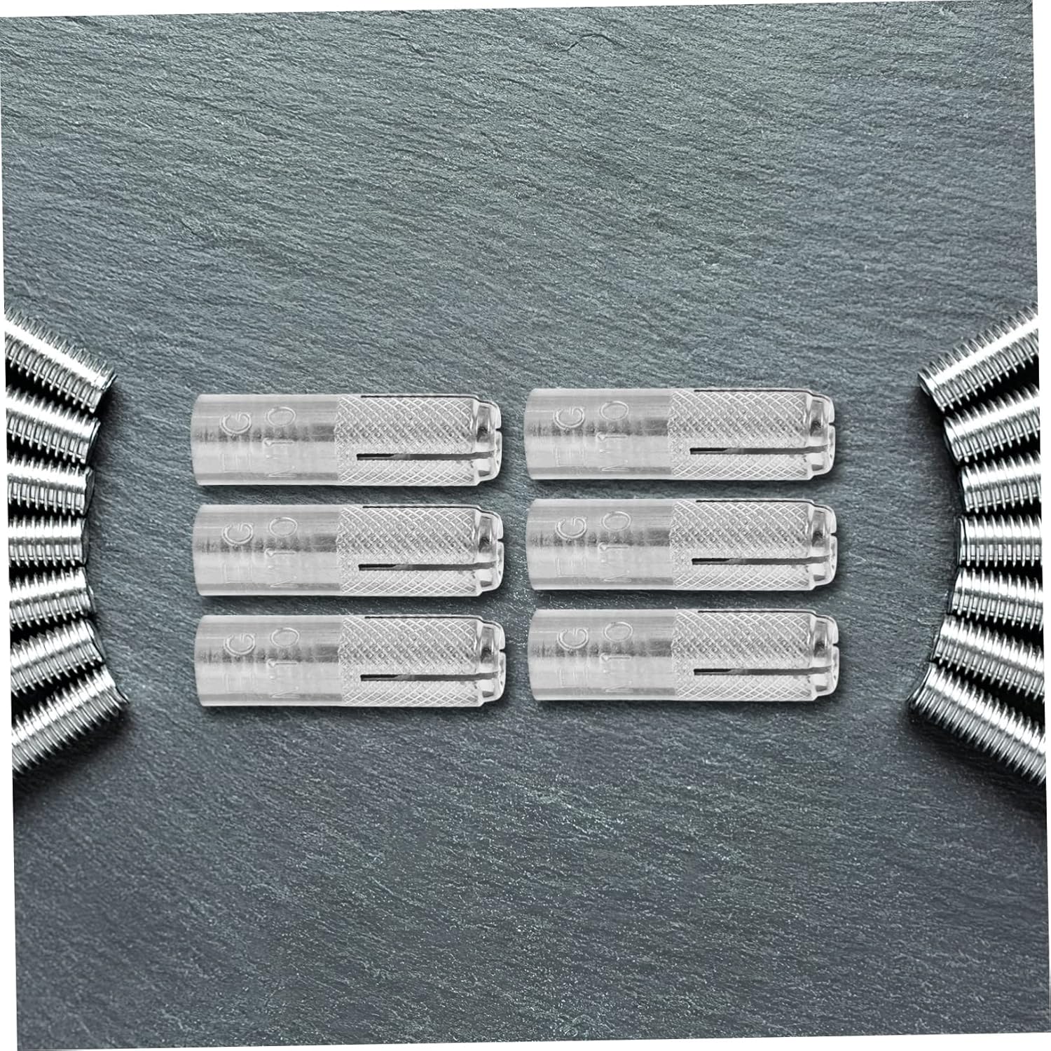 PRETYZOOM 50pcs Carbon Steel Concrete Knurled Anchors M10*40 Galvanized Finish Heavy Duty Drop-in Anchors for Solid Concrete for Construction