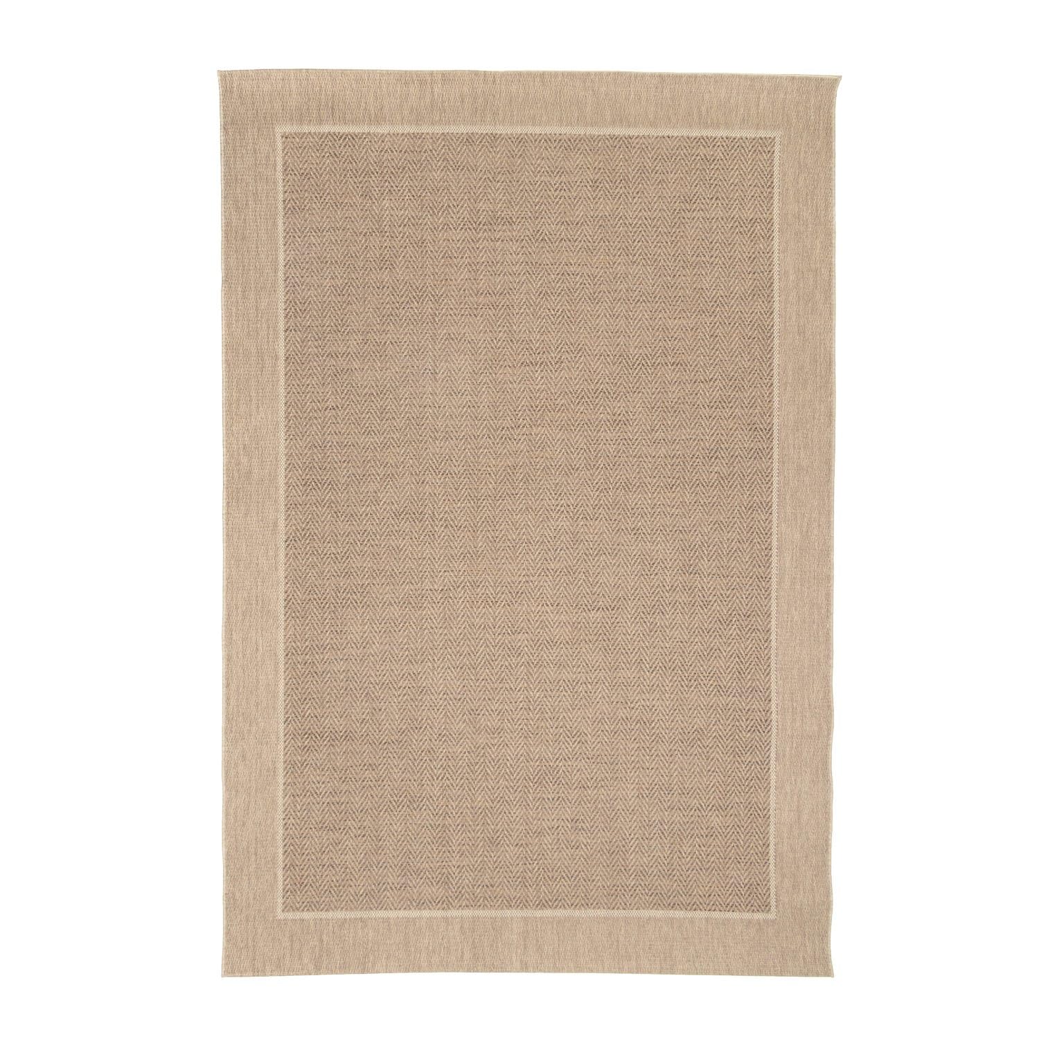 FRAAI | Home & Living Tapis d'extérieur en Jute - Fora Edge Naturel - 160x230 cm - Tapis Exterieur Resistant Pluie - Rectangulaire - Terrasse, Jardin, Balcon