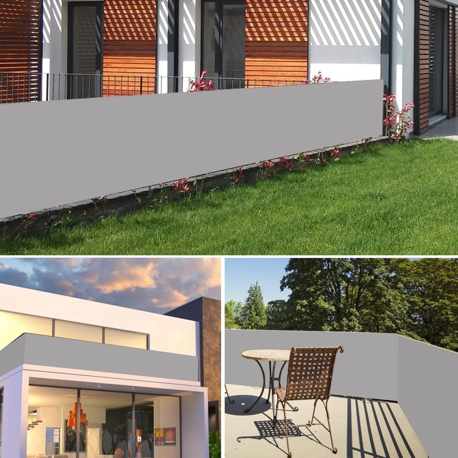 Balkon Sichtschutz 75x1000cm Von AEREY – Witterungsbeständig, Pflegeleicht, In Anthrazit