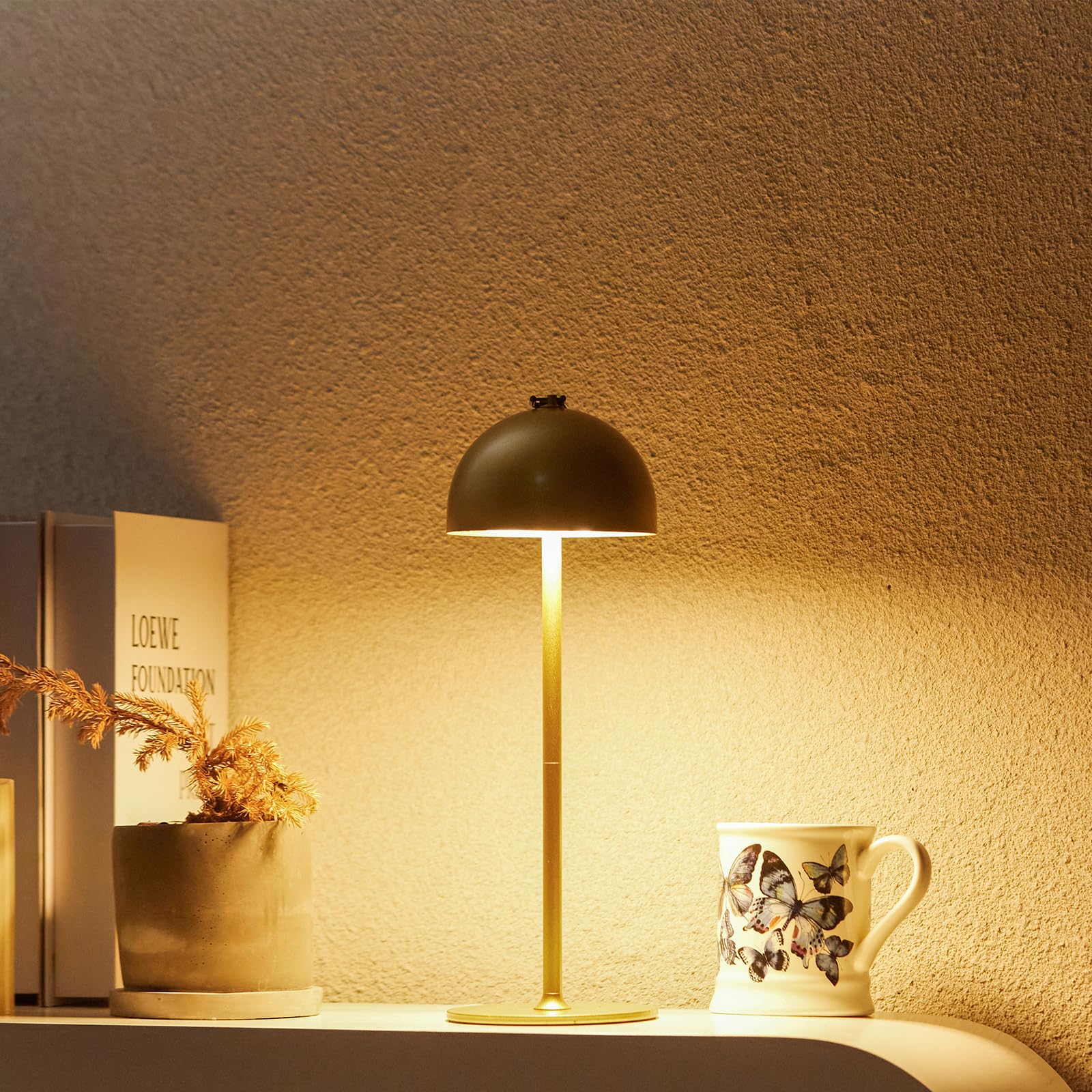 DEELUX 1 Piece Table Lamp Gold 2psc, Golden Hemisphere, 2 piece - Image 2