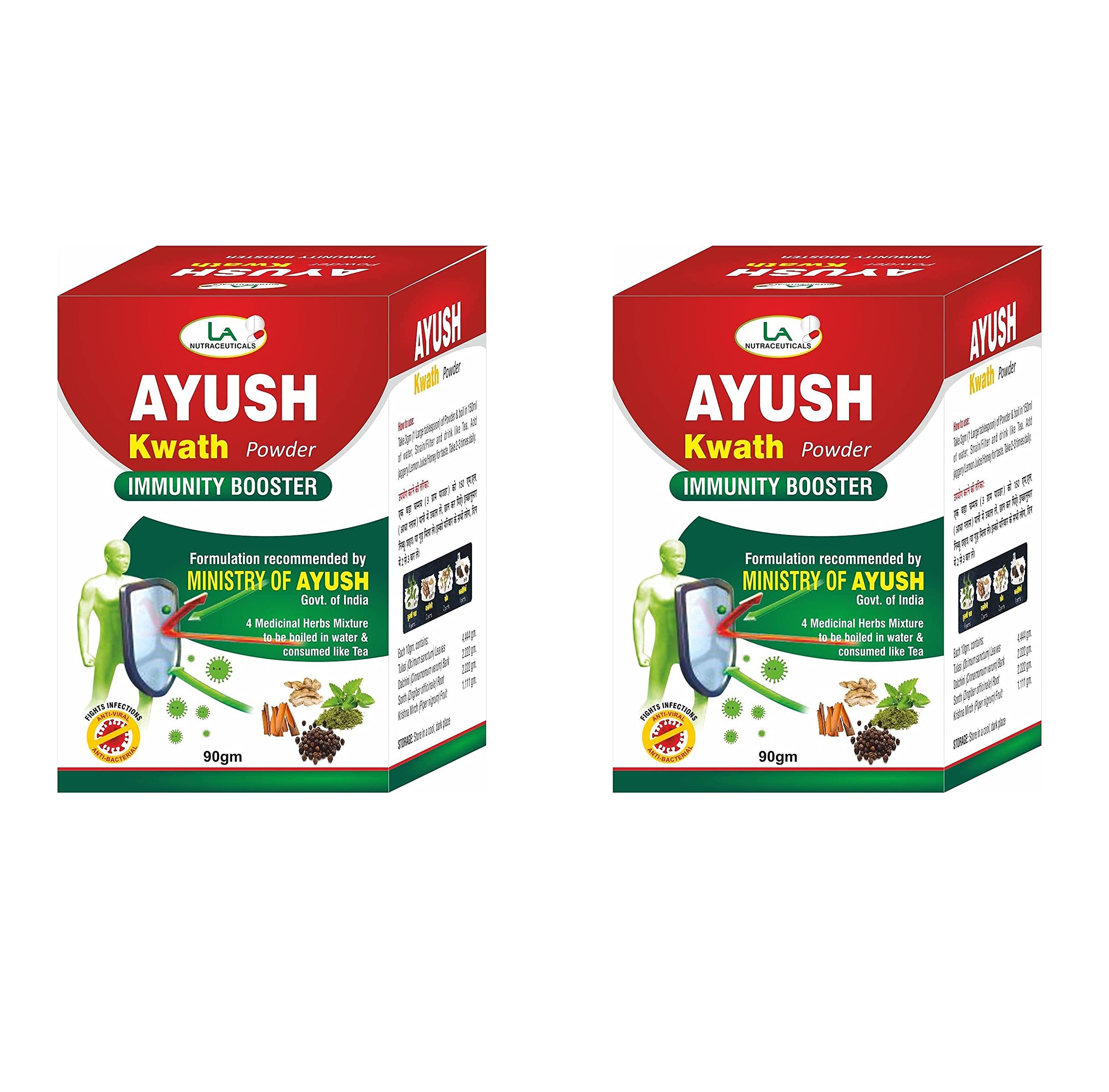 La Nutraceuticals Ayush Kwath Immunity Booster -90gm Herbal Powder (Pack of 2) (B0C3XPQNXW) Amazon Price History, Amazon Price Tracker