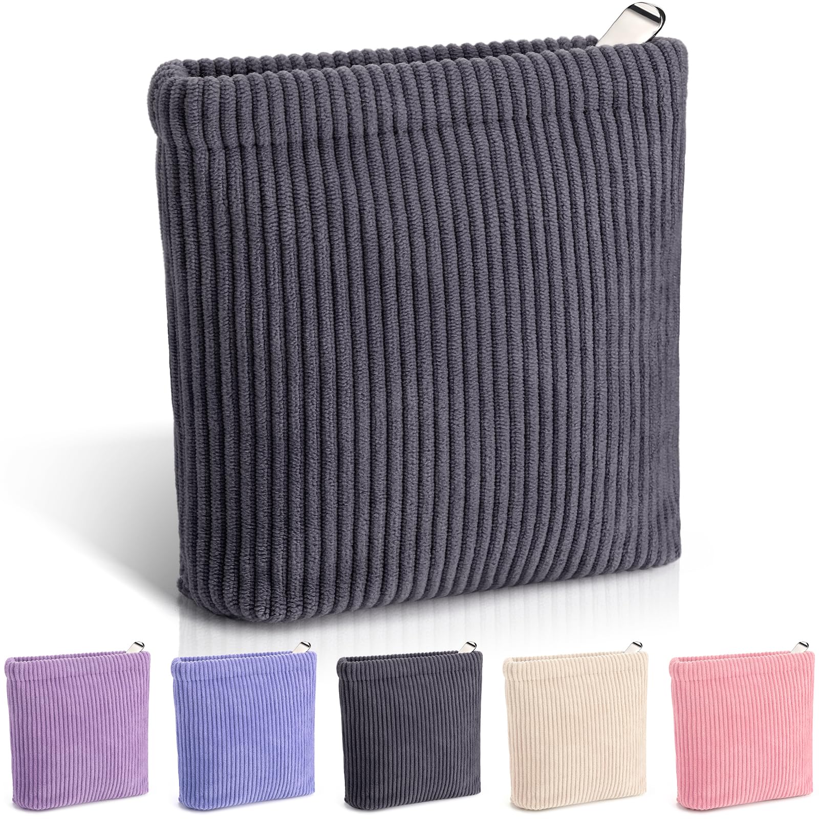 Corduroy Mini Makeup Bag for Purse Solid Color Small Makeup Zipper Pouch Travel Cosmetic Bag Coin Purse Cute Preppy Waterproof Portable Toiletry