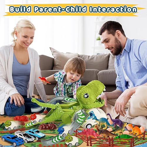 Miniatura 7 de Wdebay Juguetes de dinosaurio para niños, juguetes de dinosaurios y autos para niños de 2 a 4 a 6 años, dinosaurio para niños de 8 a 12 años con