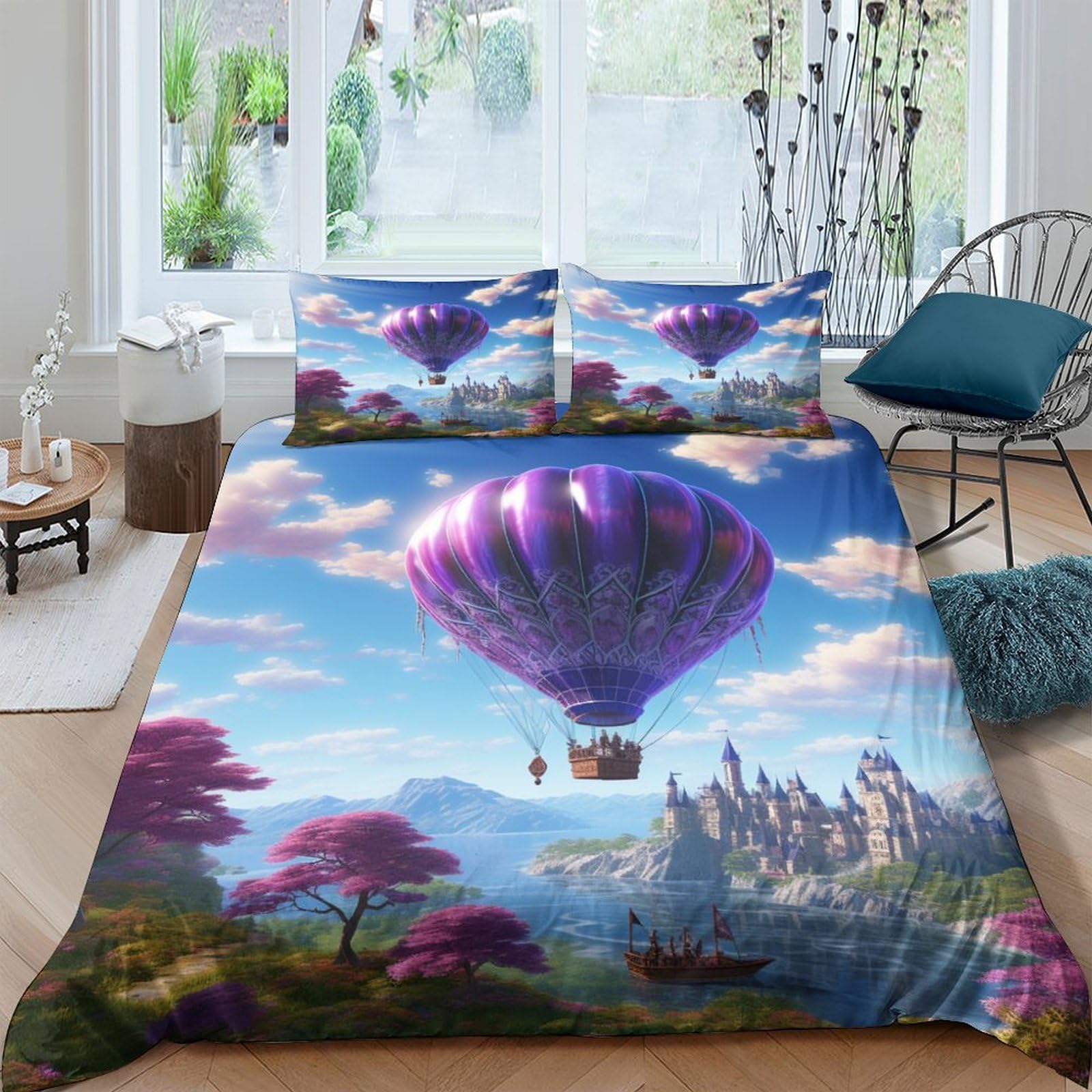 Parure de couette hypoallergénique en microfibre ultra douce 200x200