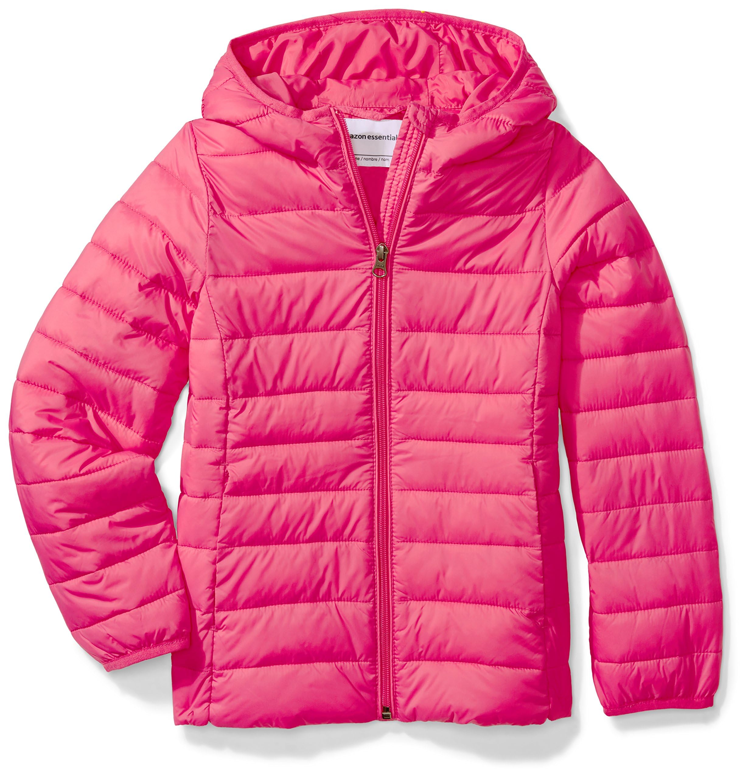 Amazon Essentials Girls and Toddlers' Lightweight Water-Resistant Packable Hooded Puffer Jacket
