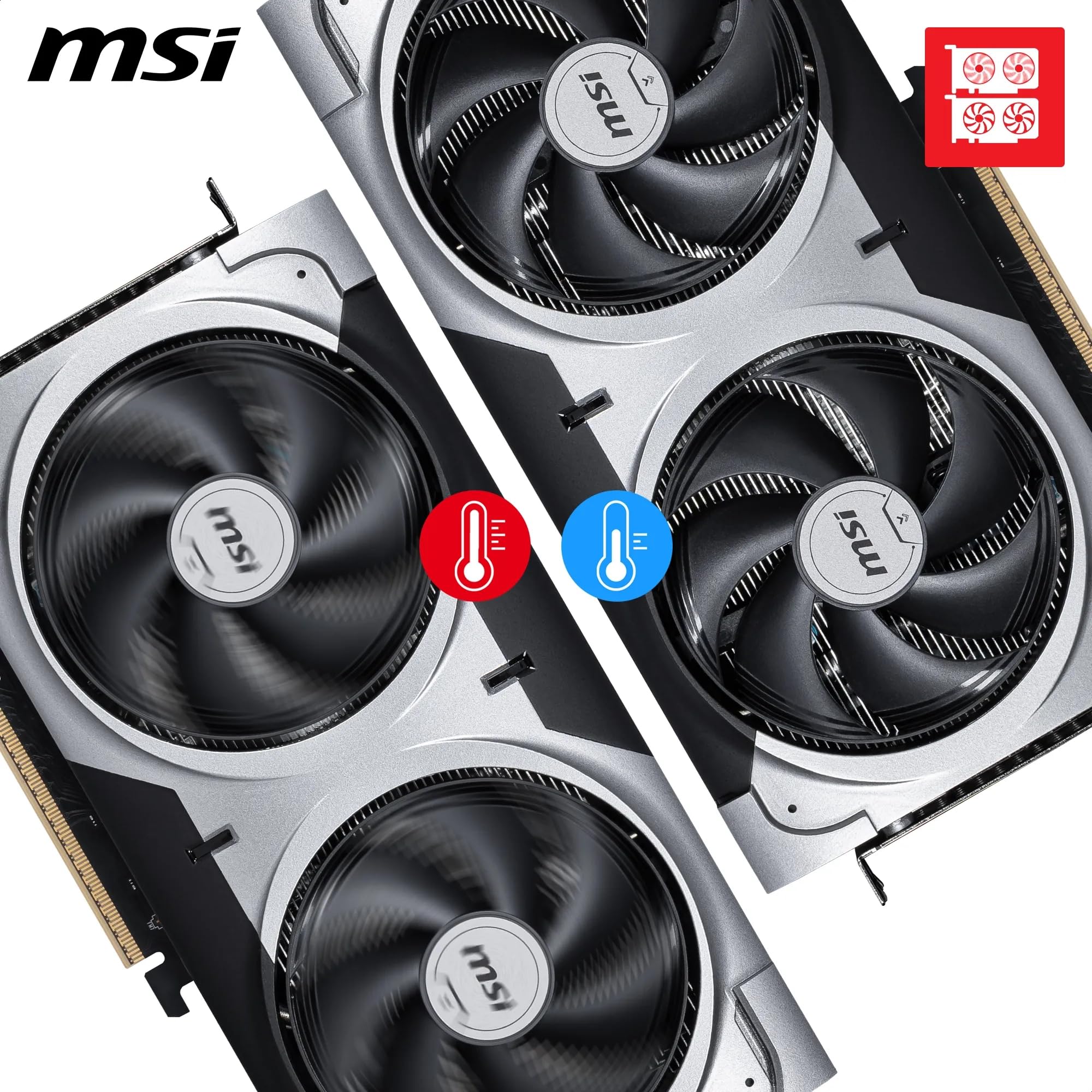 MSI NVIDIA GeForce RTX 5060 Ti 8G Ventus 2X OC Plus Carte Graphique - 8 Go GDDR7 (28 GB/s /128 Bits), PCIe 5.0 - Double Ventilateur (2 x Ventilateurs STORMFORCE), HDMI 2.1b, DisplayPort 2.1b