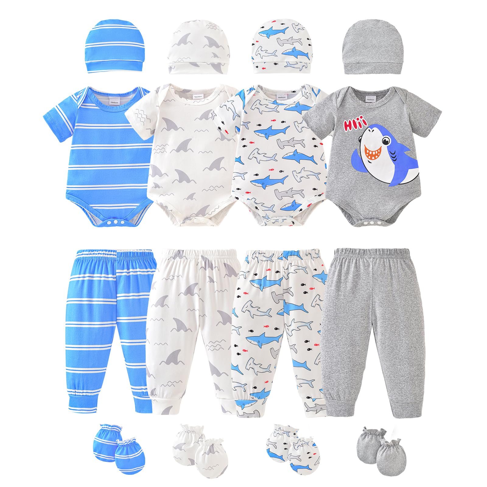 Newborn Baby Clothes Unisex Baby Layette Set Infant Romper Outfit 0-12M
