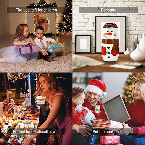 Miniatura 49 de HYCLES Muñecos de anidación ruso Matryoshka de madera apilables para niños, juguetes hechos a mano para niños, decoración de cumpleaños de Navidad