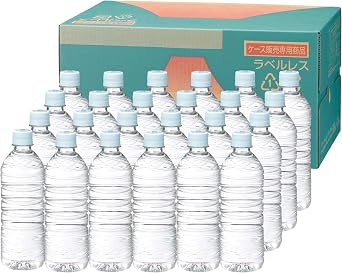 Labelless Eco Mt. Fuji Vanadium & Silica Natural Water, 16.9 fl oz 500 ml x 48 Bottles, 24 Bottles x 2 Boxes, Fuji Pure Water, Vanadium Silica, Natural Water, Mineral Water, Soft Water, Made in