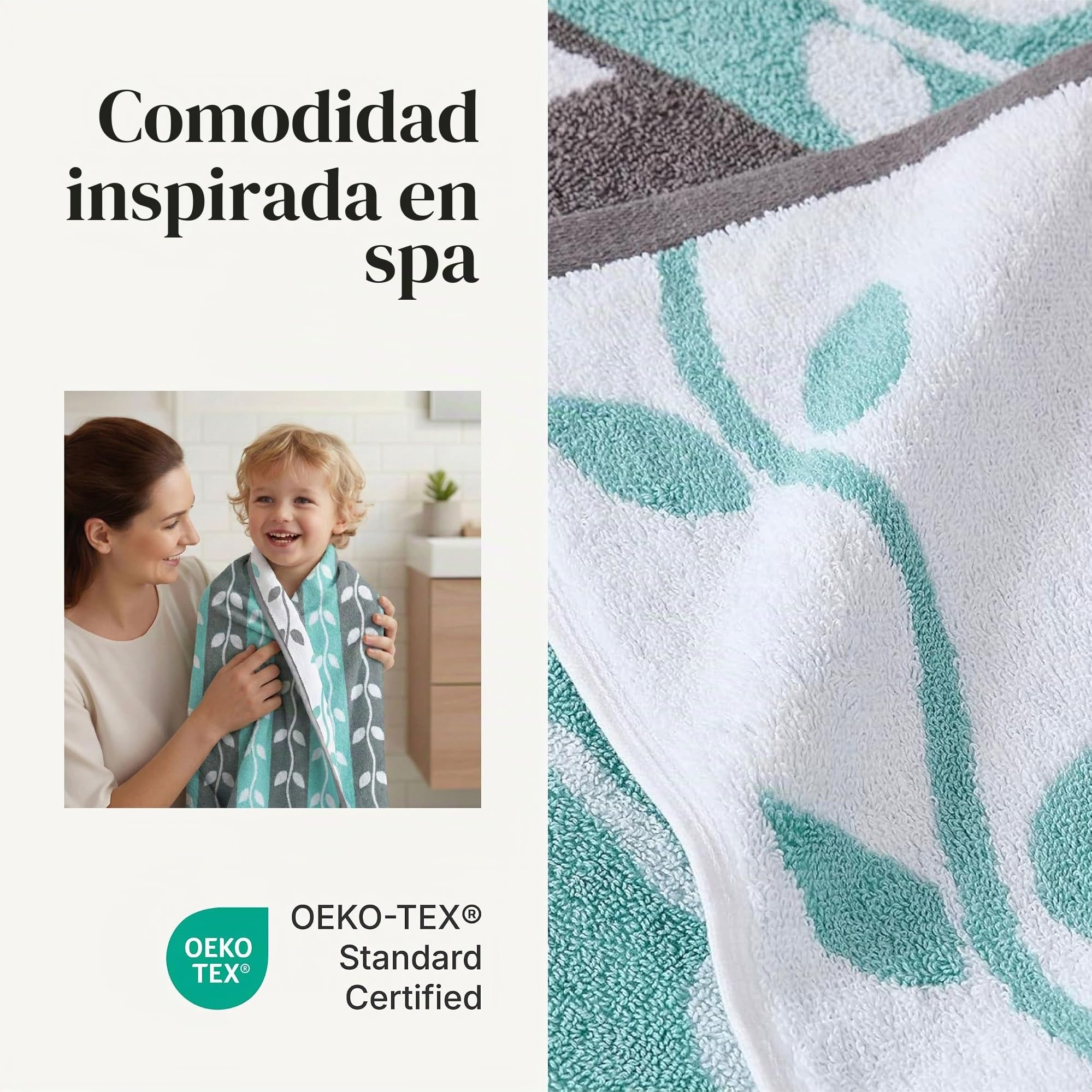 Amrapur Pacific Coast Textiles - 6 Toallas teñidas de Hilo orgánico Color Aguamarina, 6 Piezas