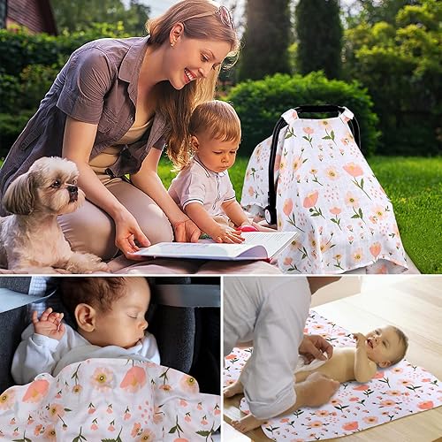 Miniatura 7 de Metplus - Funda de muselina para asiento de automóvil para bebés, transpirable, ligera, para niñas y niños, para primavera, verano, días calurosos,