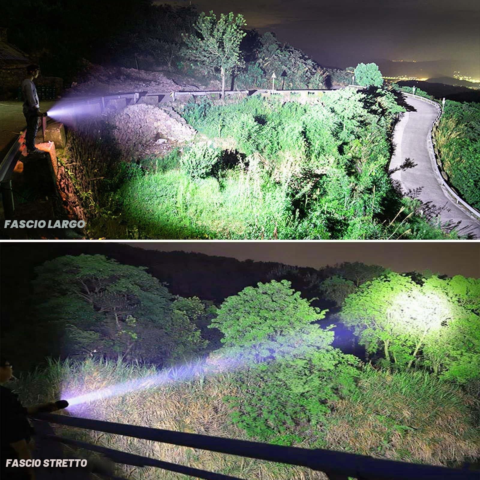 DOTCOM Lylting - Torcia ricaricabile da 250000 lumen, super luminosa, con cavo USB, 5 modalità, impermeabile, potente torcia per campeggio ed escursionismo