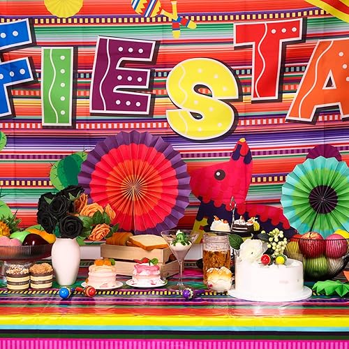 Miniatura 5 de Pancarta de fondo de fotografía con temática mexicana y Cinco de Mayo impreso de plástico para cabina de fotos mexicana, 51 x 86.6 pulgadas,