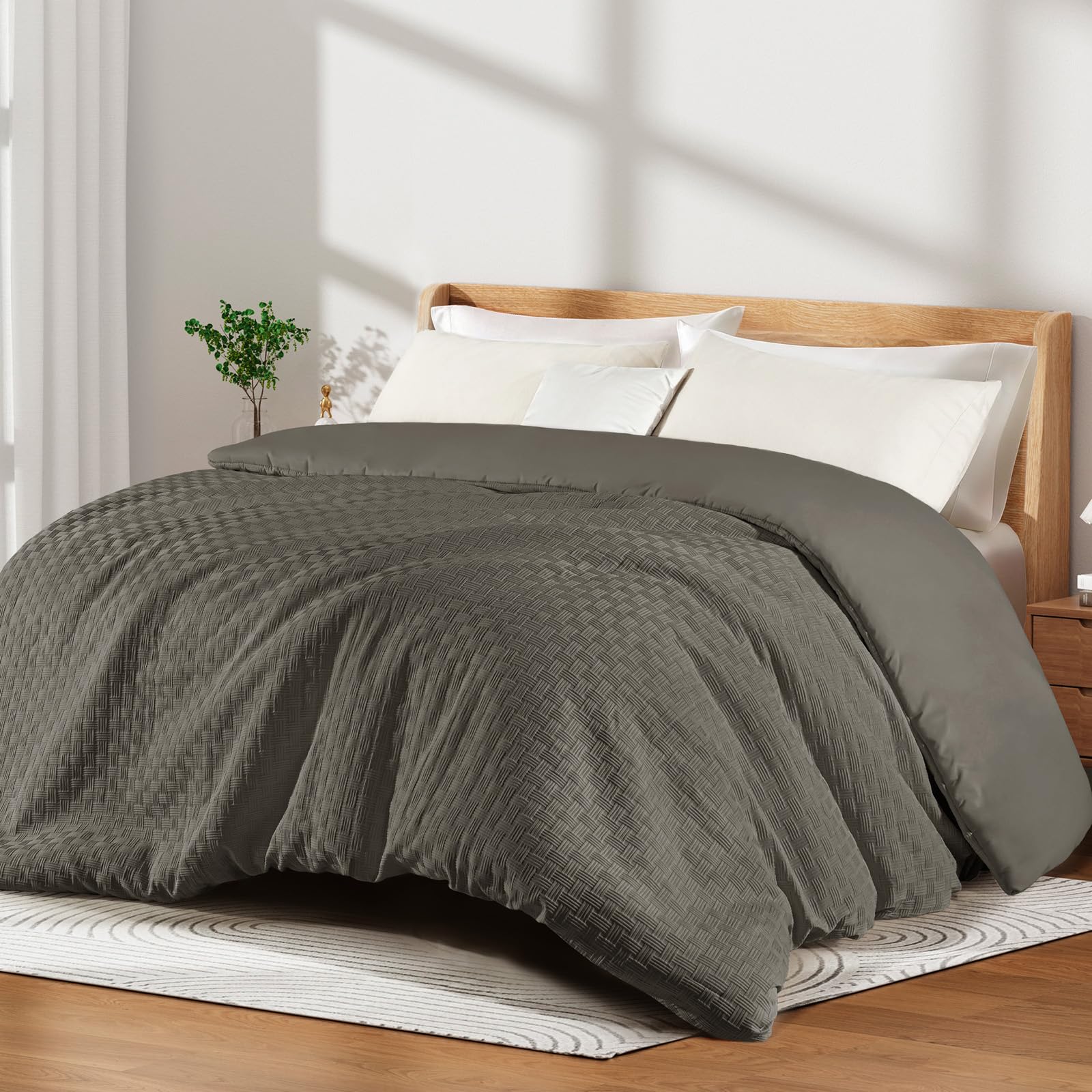 Whale Flotilla 7.5 Tog Single Size Coverless Duvet, Lightweight and Breathable Comforter Bedding for All Seasons, Machine Washable, 135 x 200 cm, Grey