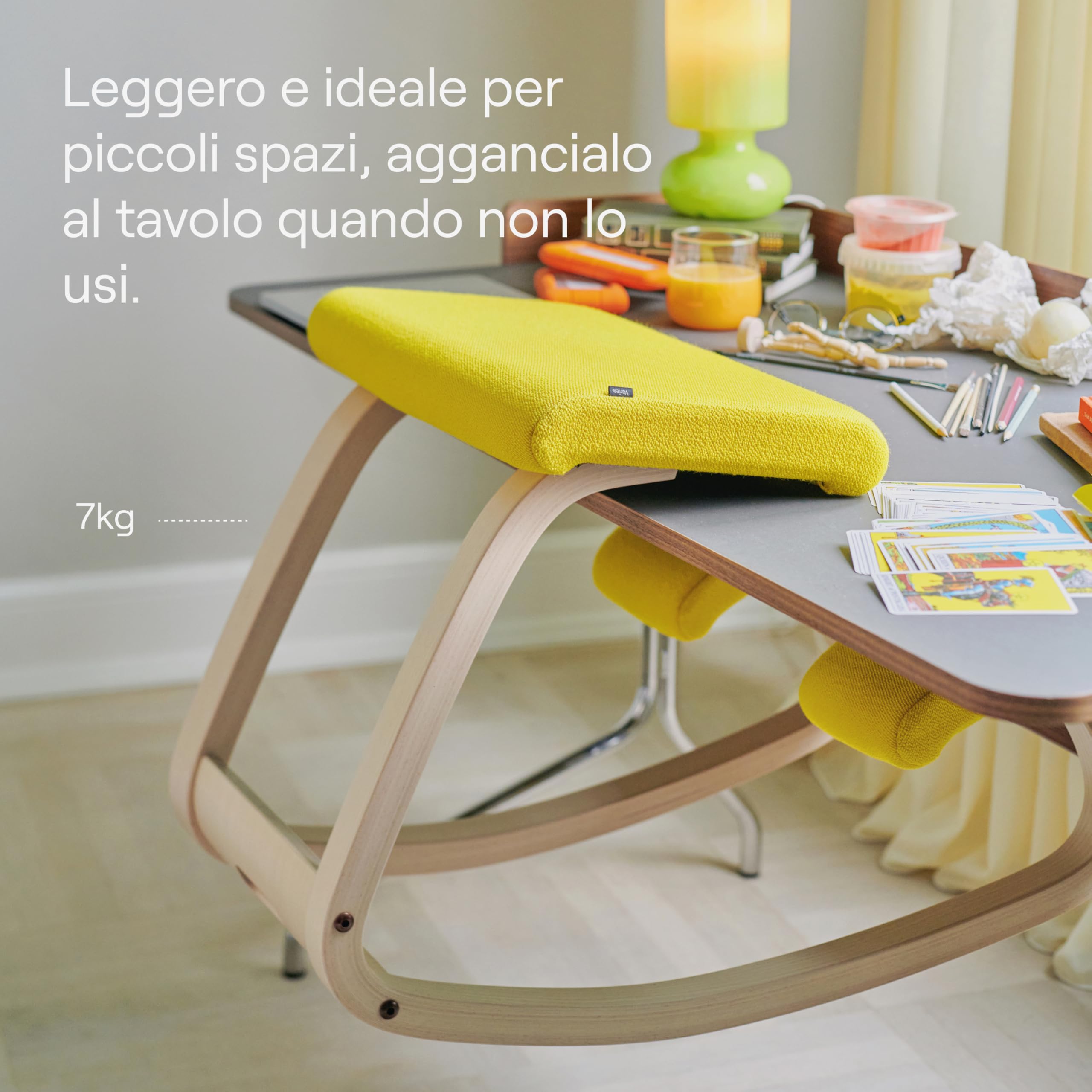 Varier Variable Balans Sedia Ergonomica Legno Naturale/Blu Movimento Naturale Postura Ufficio Casa Studio 10 Anni Garanzia Qualita