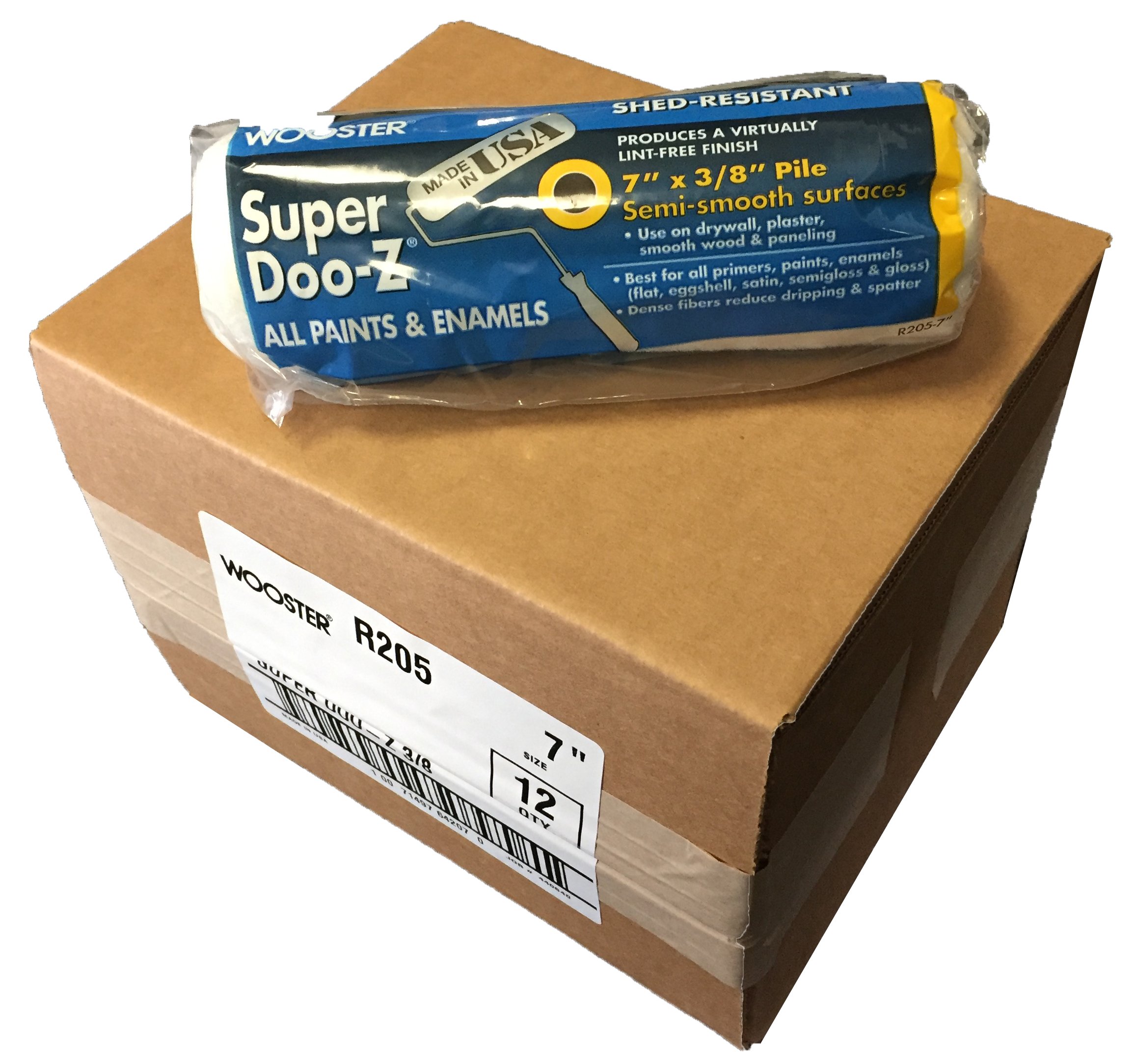 Wooster Brush R205-7 Super Doo-Z Roller Cover 3/8-Inch Nap, Pack of 12