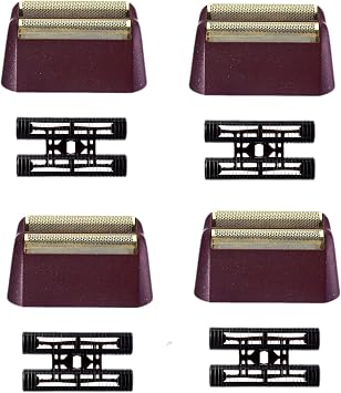 Replacement Foil Professional 5 Star Series Finale Shaver Shaper Super Close and Cutter Bar Assembly Compatible with Wahl Shaver Foil Model 7043-100,7031-100 Replacement Heads4 Pack Red