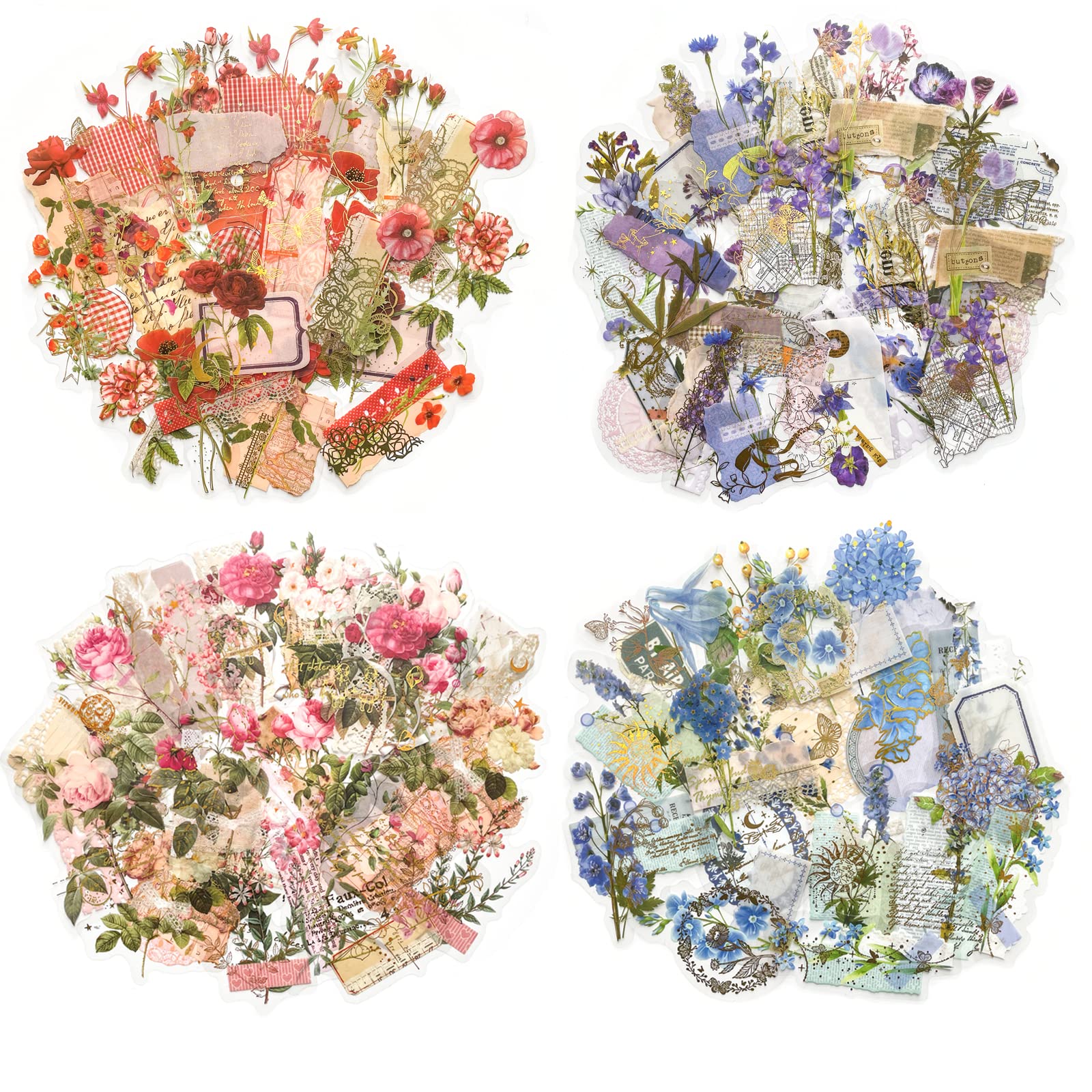 Autocollants Sur Le Thème Des Fleurs Pressées (Assortiment De