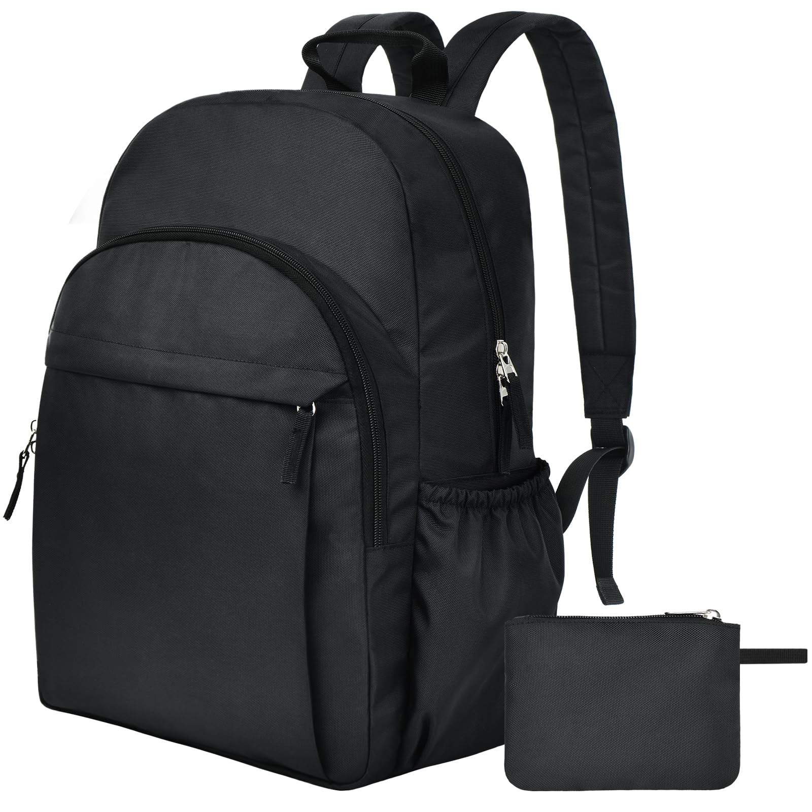 Amazon.com: Classical Basic Black Backpack for School, Water Resistant ...