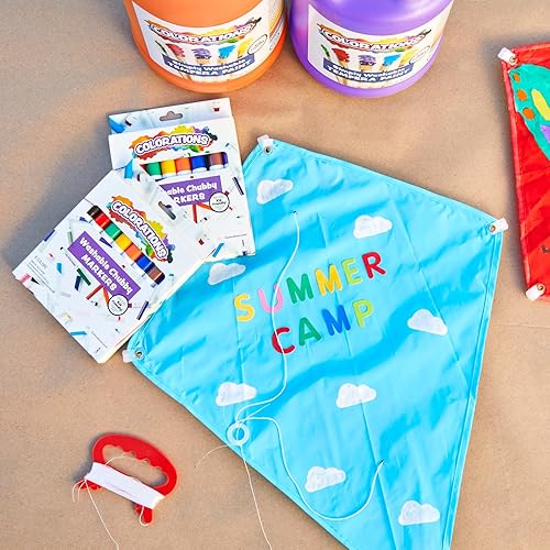 Miniatura 8 de Colorations® Decora tu propia cometa, juego de 12, manualidades fáciles para niños, fabricación de cometas, manualidades para niños, manualidades