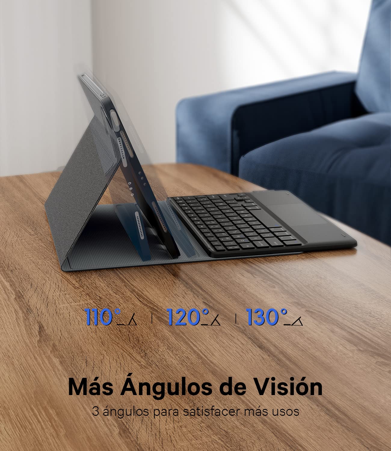 Earto Funda con Teclado para iPad Air 11 Pulgadas (M4 2026 / M3 2025 / M2 2024) y iPad Air 10,9 Pulgadas (4.ª a 5.ª Generación), Teclado QWERTY Español con Ñ, Teclado Magnético Bluetooth, Negro