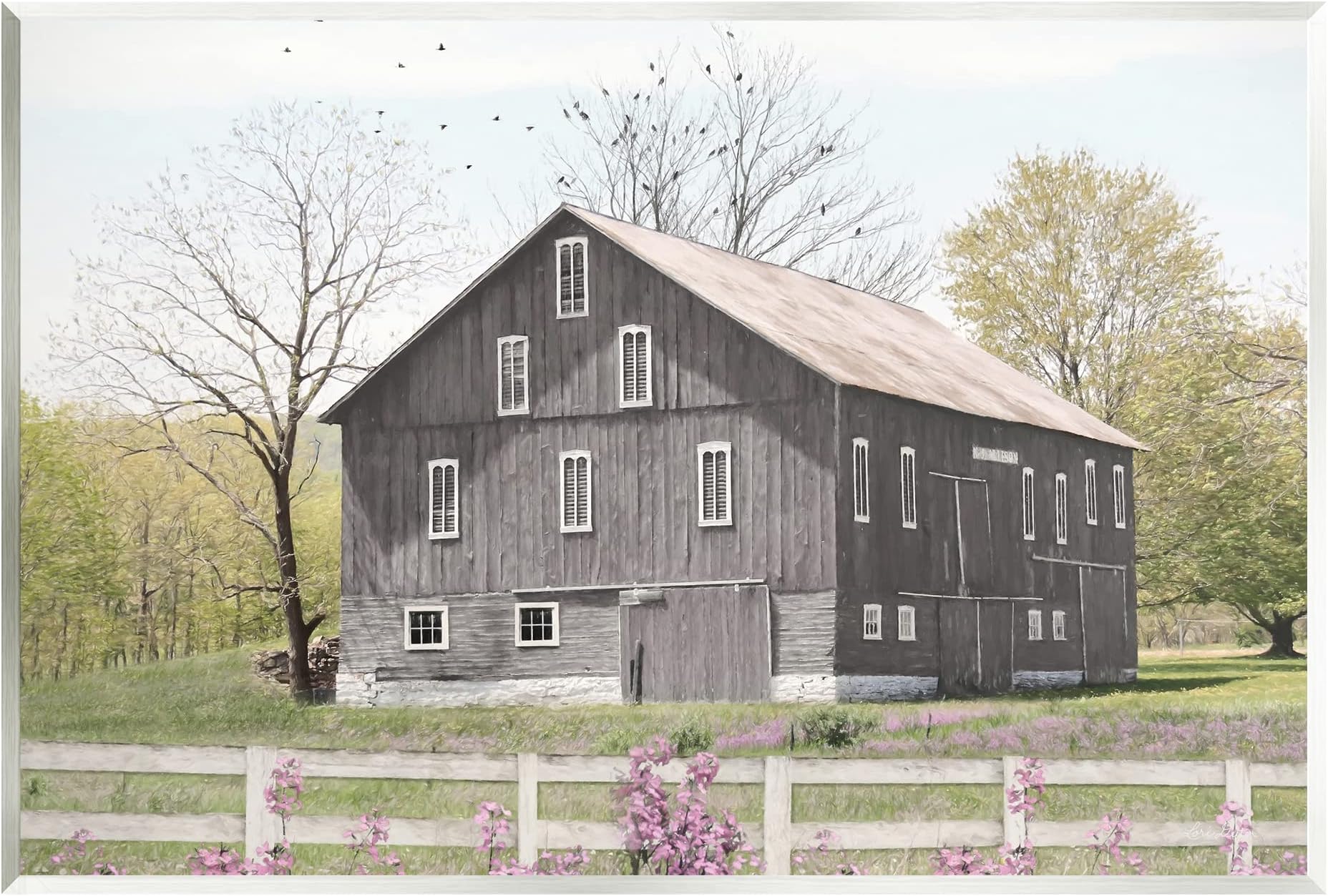 Stupell Industries Rural Country Cottage Comforting Grassy Meadow Flowers Wood Wall Art, Design By Lori Deiter