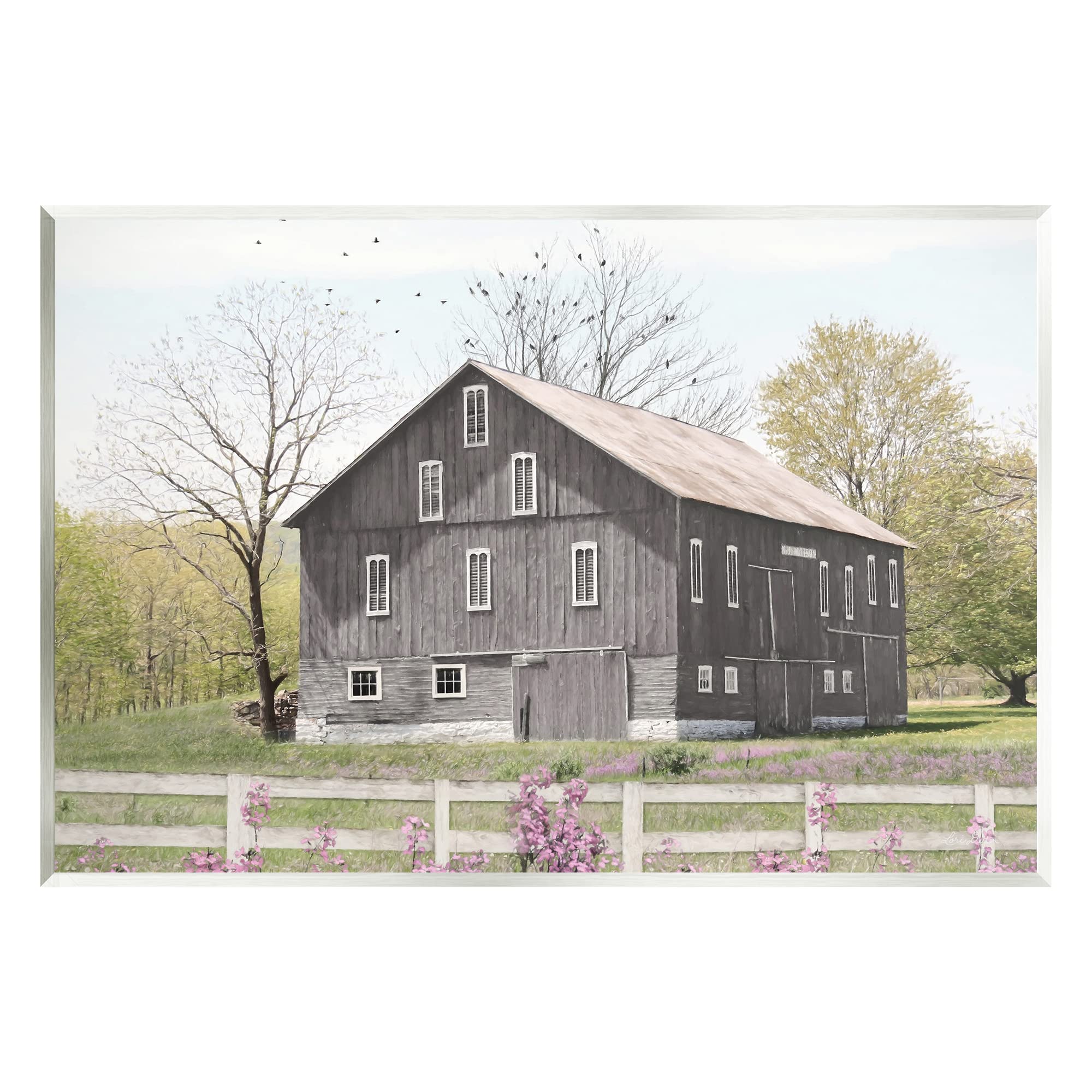 Stupell Industries Rural Country Cottage Comforting Grassy Meadow Flowers Wood Wall Art, Design By Lori Deiter