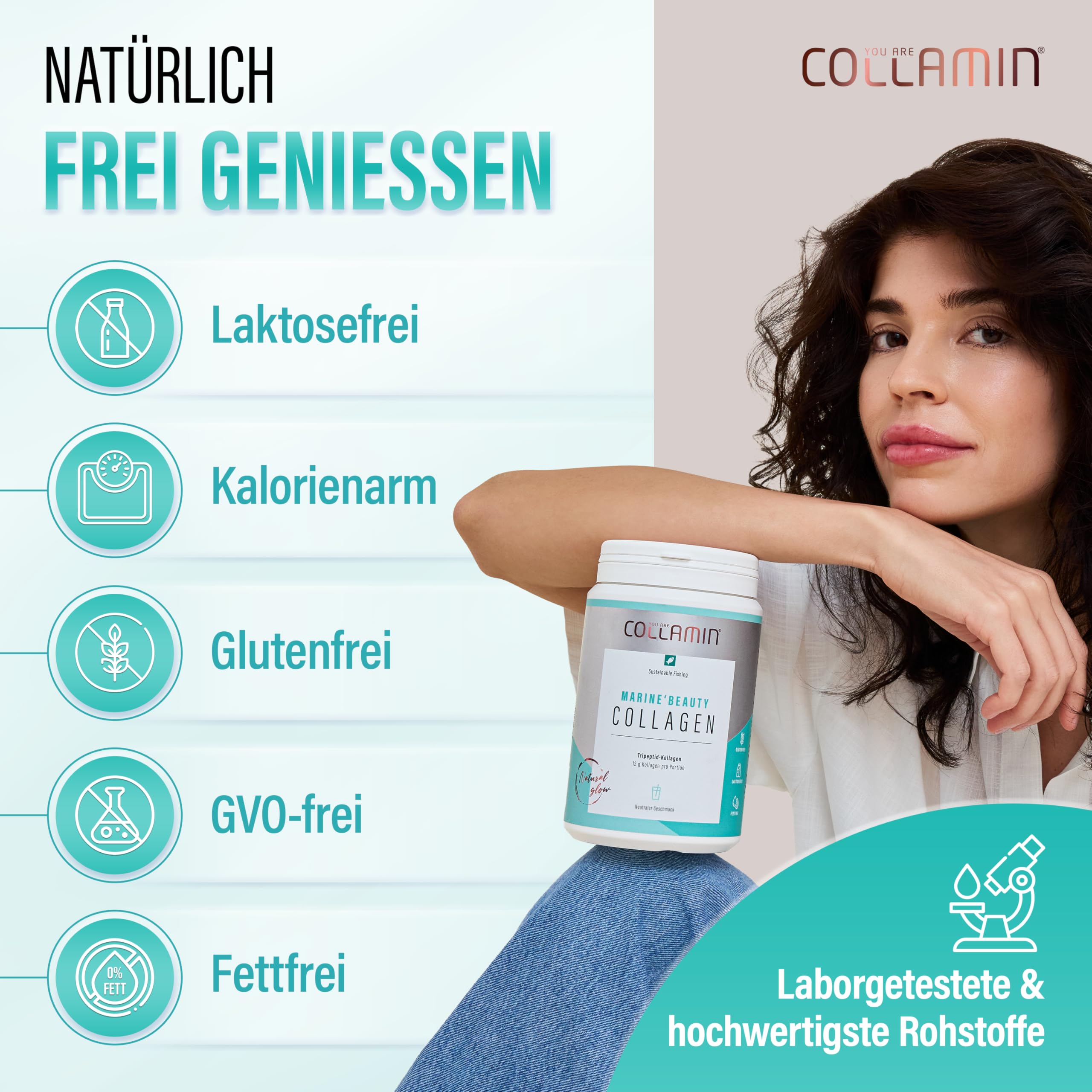 Marine'Beauty Collagen Pulver - 360g I Tripeptid-Kollagen Pulver - Made in Switzerland I 100% reines Meereskollagen aus Kollagenhydrolysat (Fisch) ohne Zusatzstoffe & Nachgeschmack