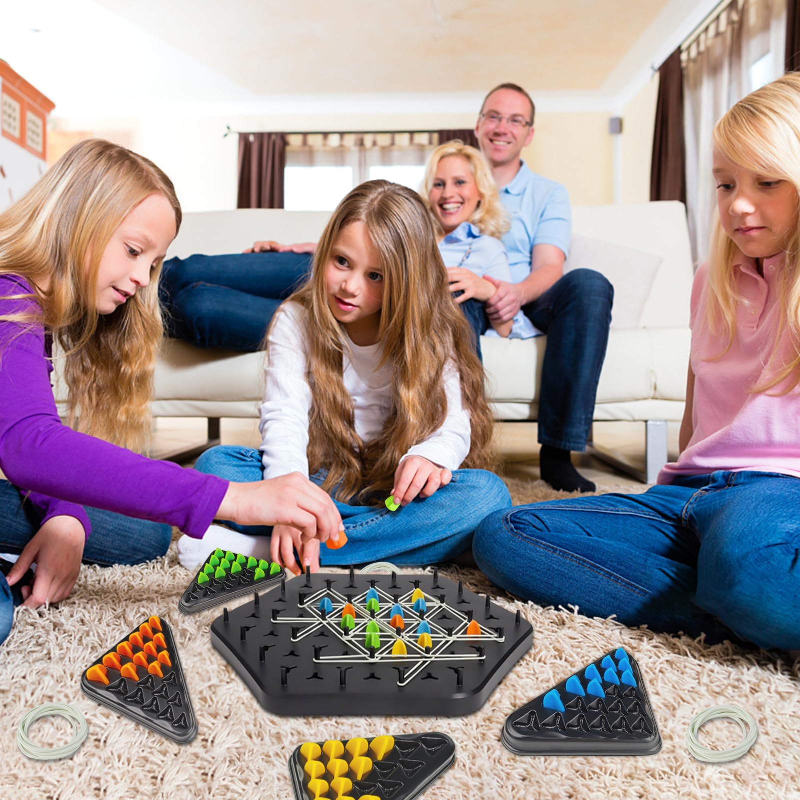 Triggle Gioco da Tavola,Scacchi Geometrici Gioco,Scacchi a Triangolo,Gioco da Tavolo Interattivo di Strategia,Gioco del Triangolo a Catena per Adulti e Bambini Famiglia Regalo