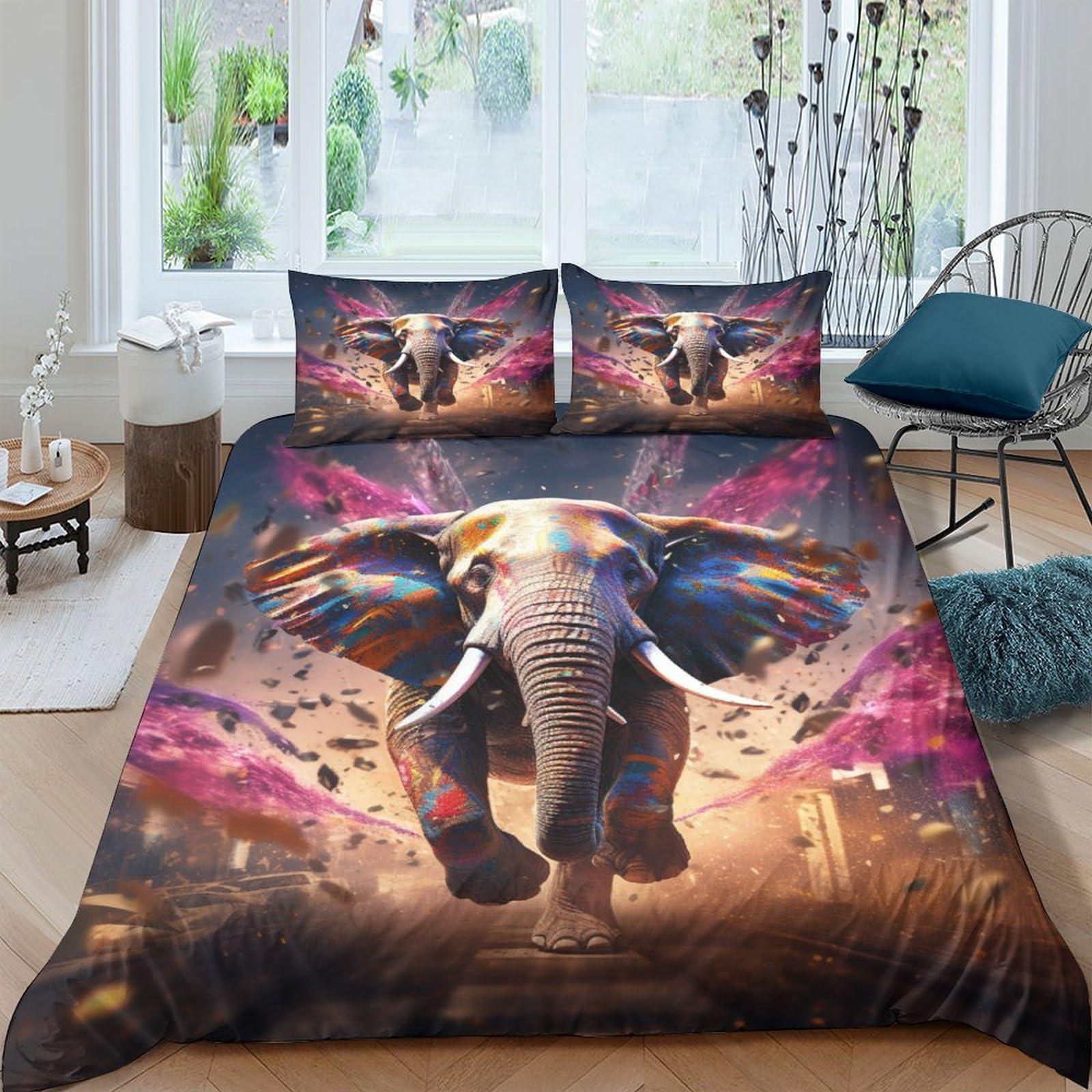 Parure de lit douce motif éléphants pour offrir de belles nuits à vos enfants