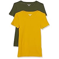 Amazon Essentials T-Shirt Girocollo a Maniche Corte Slim Donna