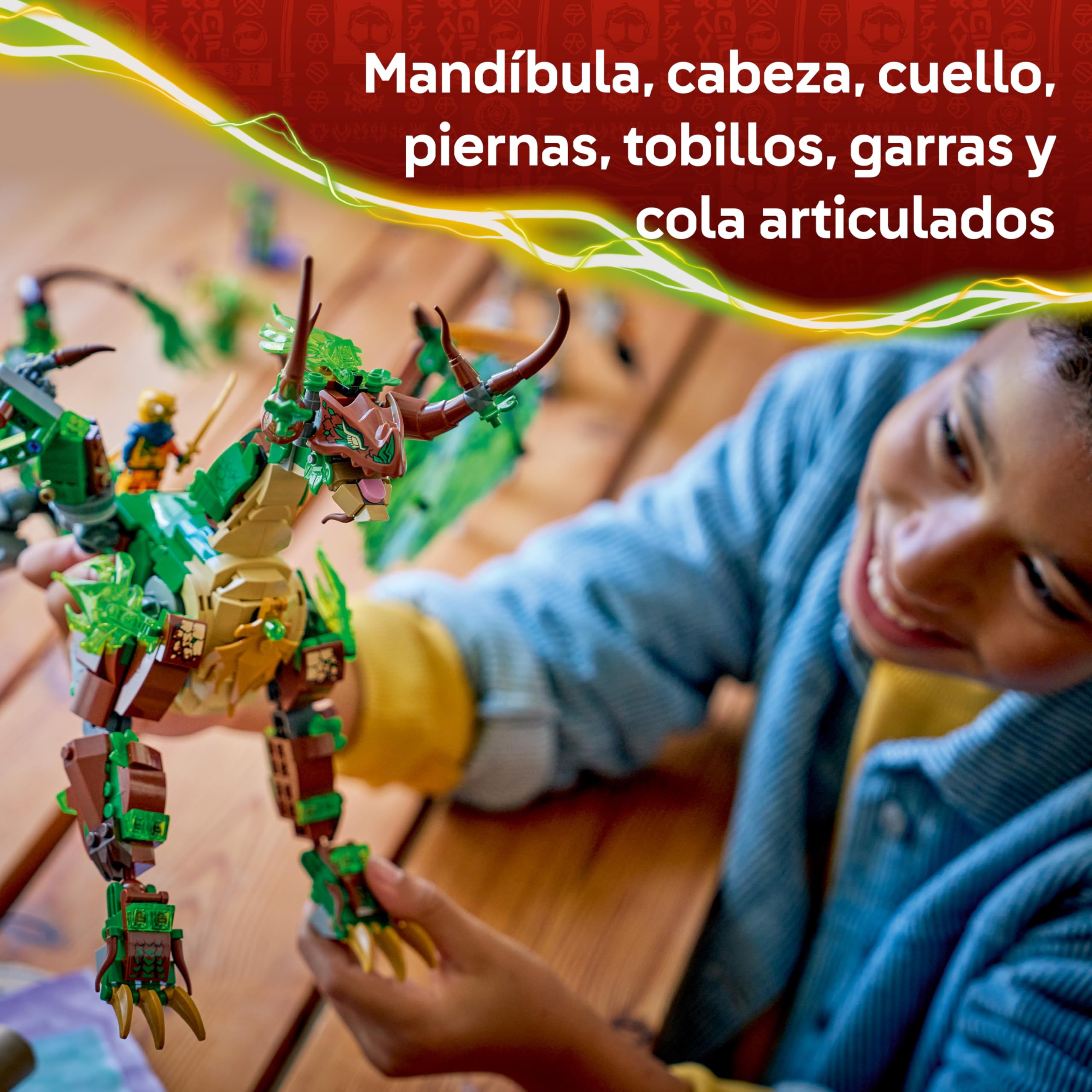 LEGO Ninjago Dragón de la Vida de Juguete - Figura Articulada de Dragón, Meca de Monstruo, 8 Minifiguras y Armas Ninjas Inc. Catana y Espada - Regalo para Niños de 8+ Años y Fans de la Serie - 71859