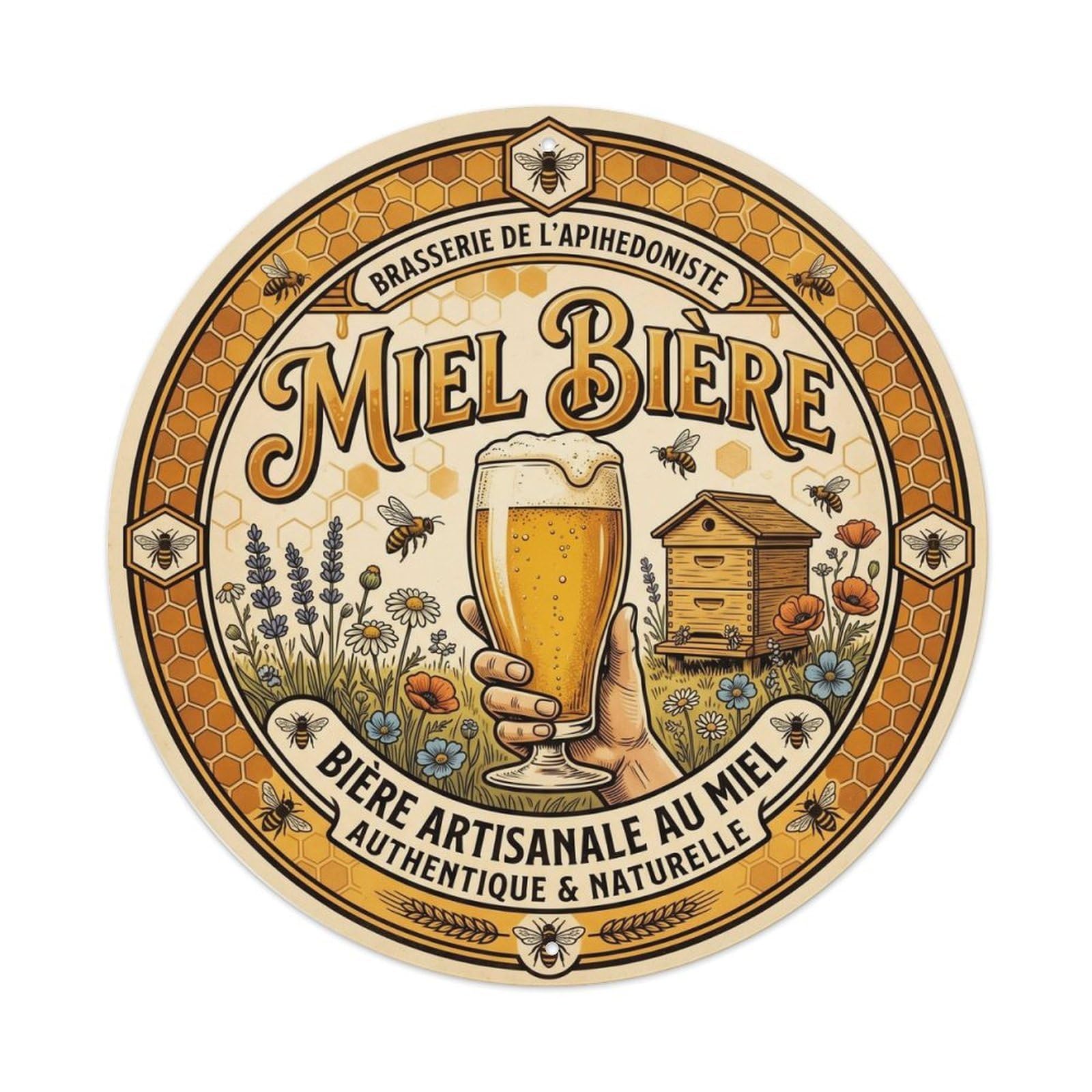 Honey Beer Heritage Flavored Pub Culture Fruit Brew Metal Tin Sign