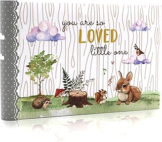 Holoary You Are So Loved Little One Grandma's Brag Book, Small Baby Photo Album 4” x 6” 32 Photos, Woodland Animals Design