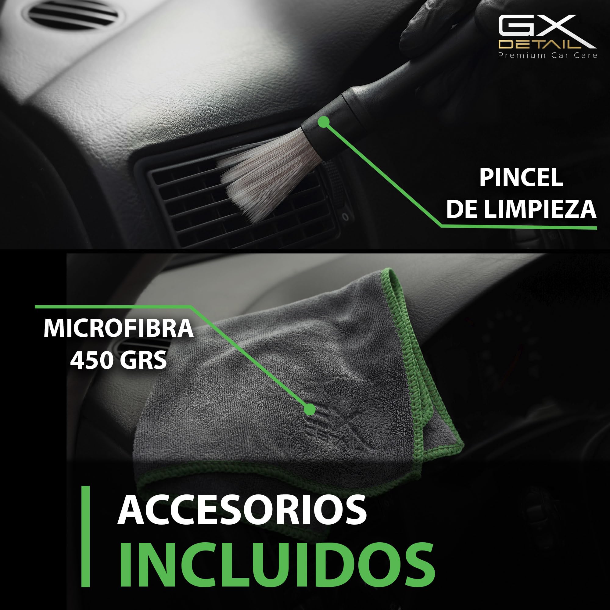GxDetail Limpia Salpicaderos para Coche 5 Litros – Renueva y Protege Plásticos y Vinilos – Efecto Antipolvo y Acabado Mate – Fórmula No Grasa y Fácil Aplicación.