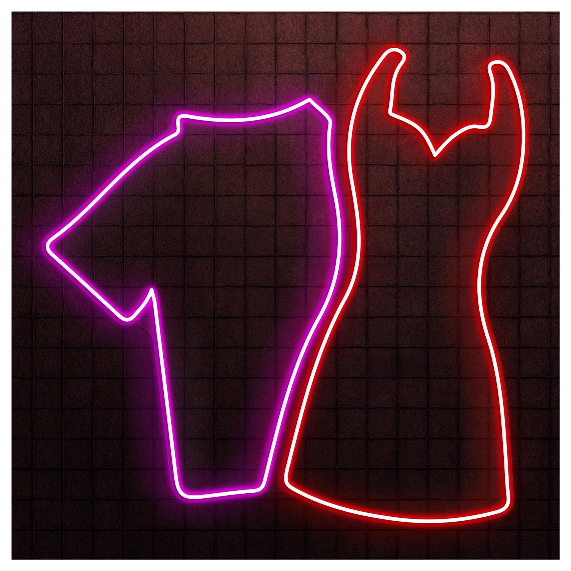 Hanging Art Neon Signs Shirt And Dress Neon Sign, Suitable For Clothing Shop Decor With Brightness Adjustable 46cm