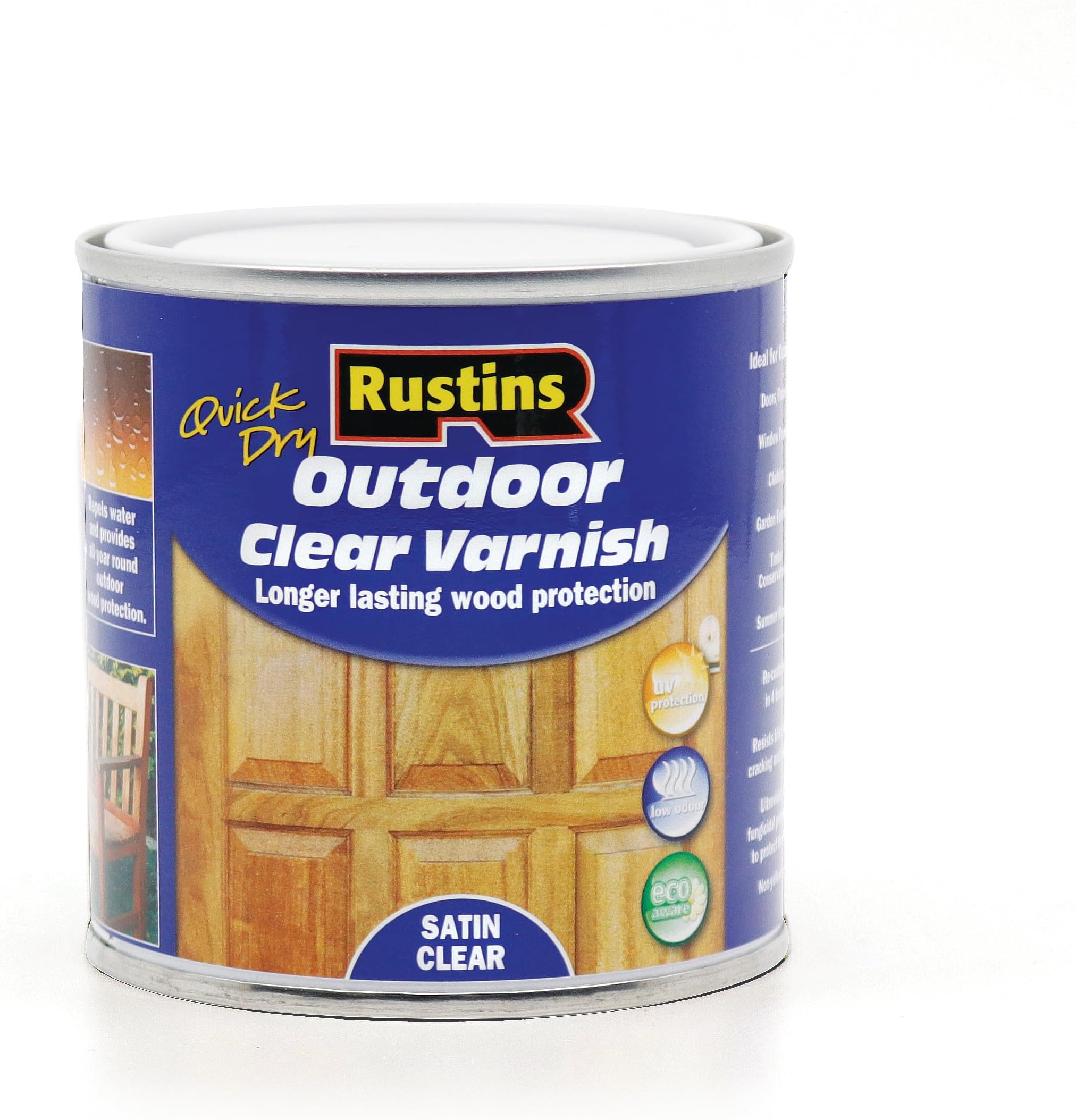 Rustins Quick Dry Outdoor Clear Varnish 250ml Satin