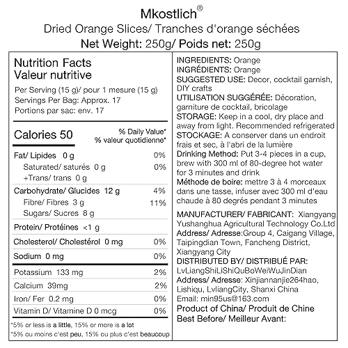 Vista 21 de Mkostlich Rebanadas de naranja seca a granel de 8.81 oz/250 g, rebanada de naranja deshidratada natural para cócteles, decoración de Navidad, velas