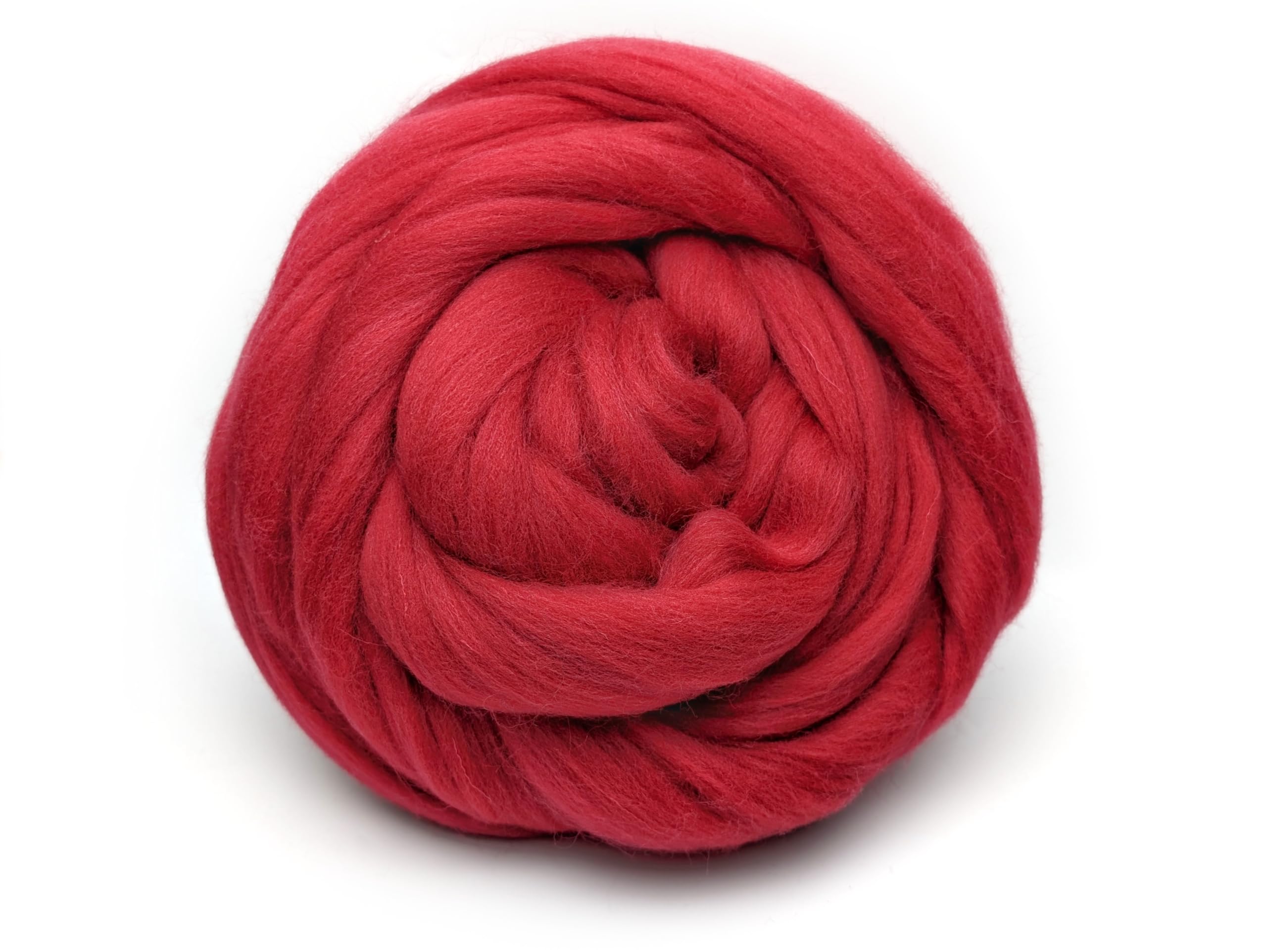 Chunky Wool - Rose Red - for arm Knitting Chunky Blanket Weaving Felting Jumbo Yarn Giant Wool Soft 50g (0.11lb)
