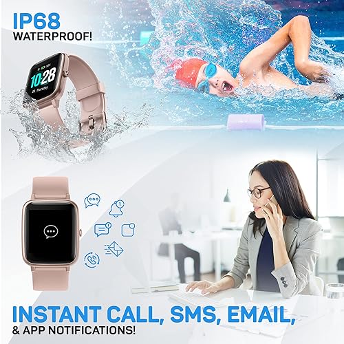 Vista 13 de OCTANDRA Inspire VeryFit - Reloj inteligente con respuesta Bluetooth de 1.95 pulgadas con Alexa, energía corporal, frecuencia cardíaca, HRV