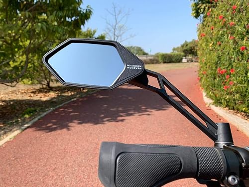 Miniatura 9 de MEACHOW Lente de cristal resistente a los arañazos, espejo de bicicleta para manillar, espejo retrovisor seguro ajustable, espejo de bicicleta (lado