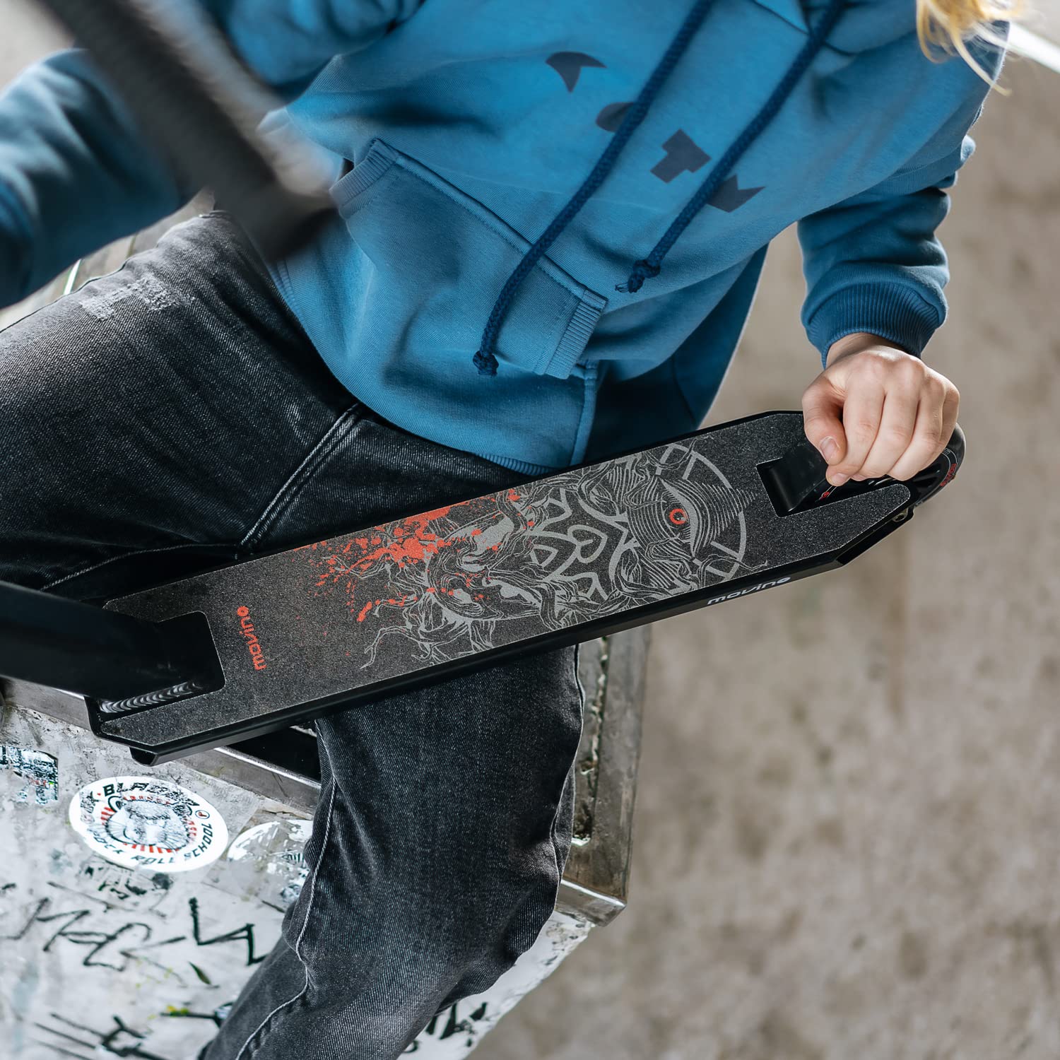 Movino Tyro Monopattino Scooter Professionale Scooter Per Bambini Cuscinetti A Sfera ABEC9 Ruote Da 100 mm Monopattino Freestyle Y-BAR Manubrio Base in Alluminio 6061 Leggero 2,90 kg