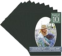 Vista 173 de CountryArtHouse Marco ovalado verde cazador de 5 x 7 pulgadas, sin ácidos, con núcleo blanco, corte biselado para fotos de 4 x 6, se adapta a marcos