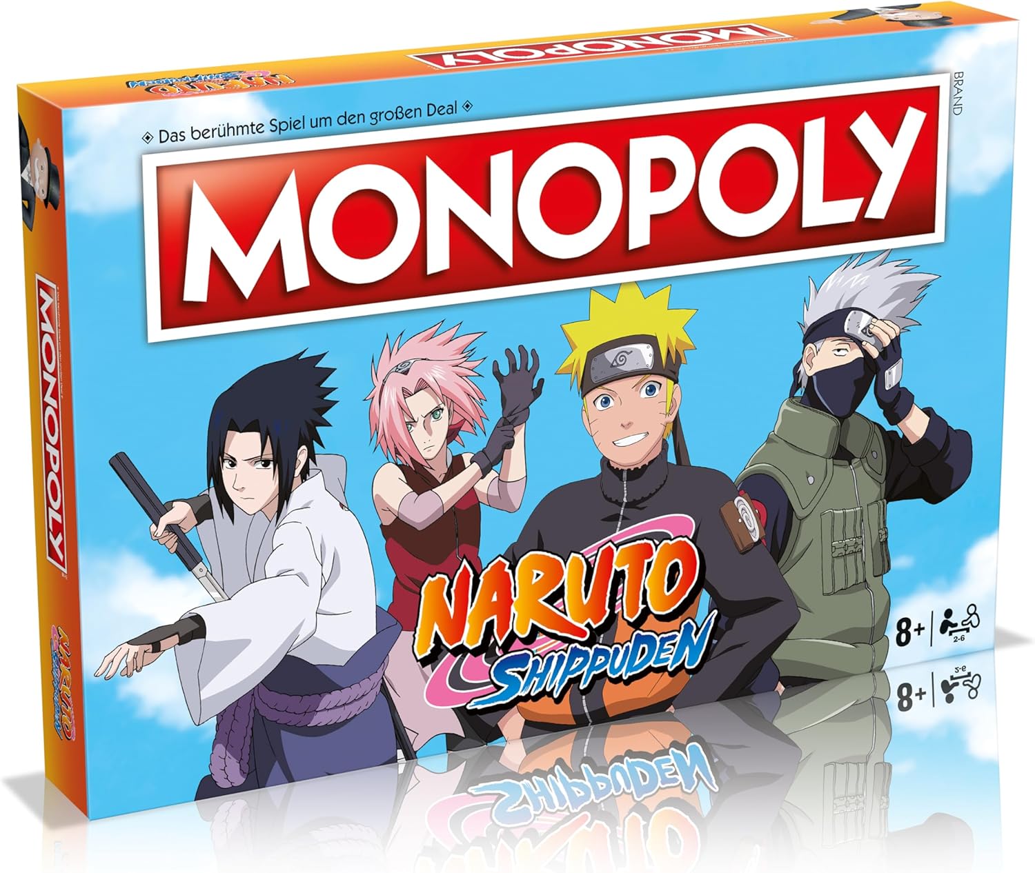 Winning Moves Monopoly Naruto Edition - Monopoly Spiel für Fans - Familienspiele Strategie Brettspiele Naruto - 2+ Spieler ab 8+ Jahren - Deutsch