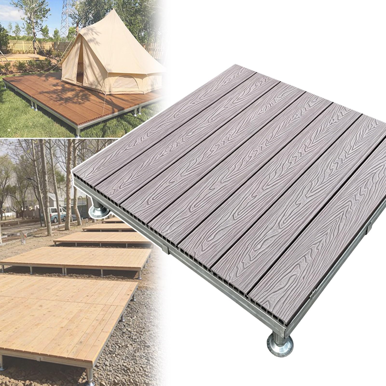 Piattaforma Da Patio Esterno Modulare Regolabile In Altezza Con Telaio