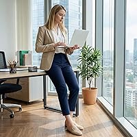 Alicegana Women's Suede Mules Flats: Comfortable Round Toe Slip-On Loafers with Buckle, Non-Slip Dressy Business Shoes