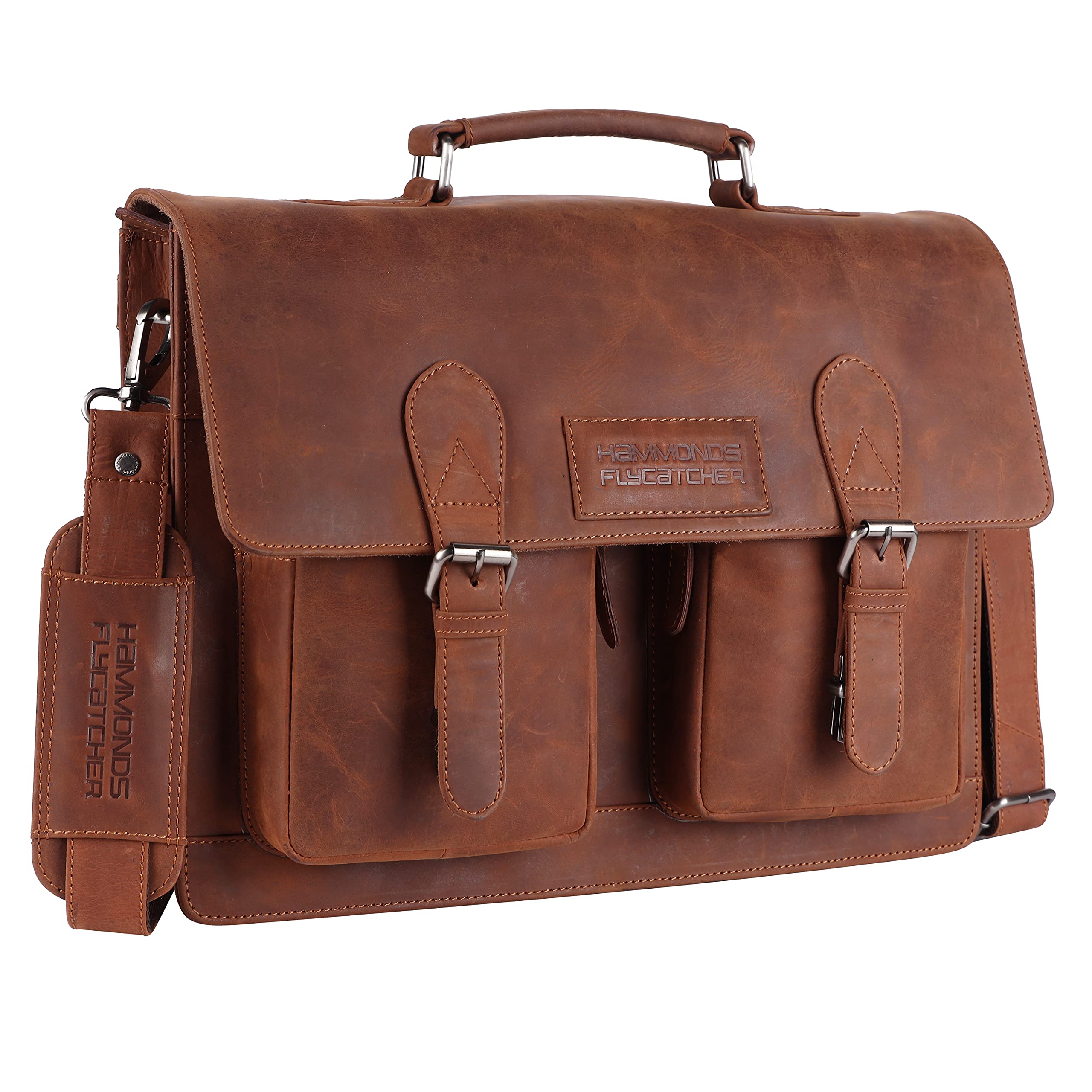 HAMMONDS FLYCATCHER Genuine Leather Office Bag for Men, Vintage Leather Messenger Bag for Men, 15.6 Inch Laptop Bag for Men with Adjustable Strap and Multiple Compartments, 1 Year Warranty - Brushwood (B0939N17DK) Amazon Price History, Amazon Price Tracker