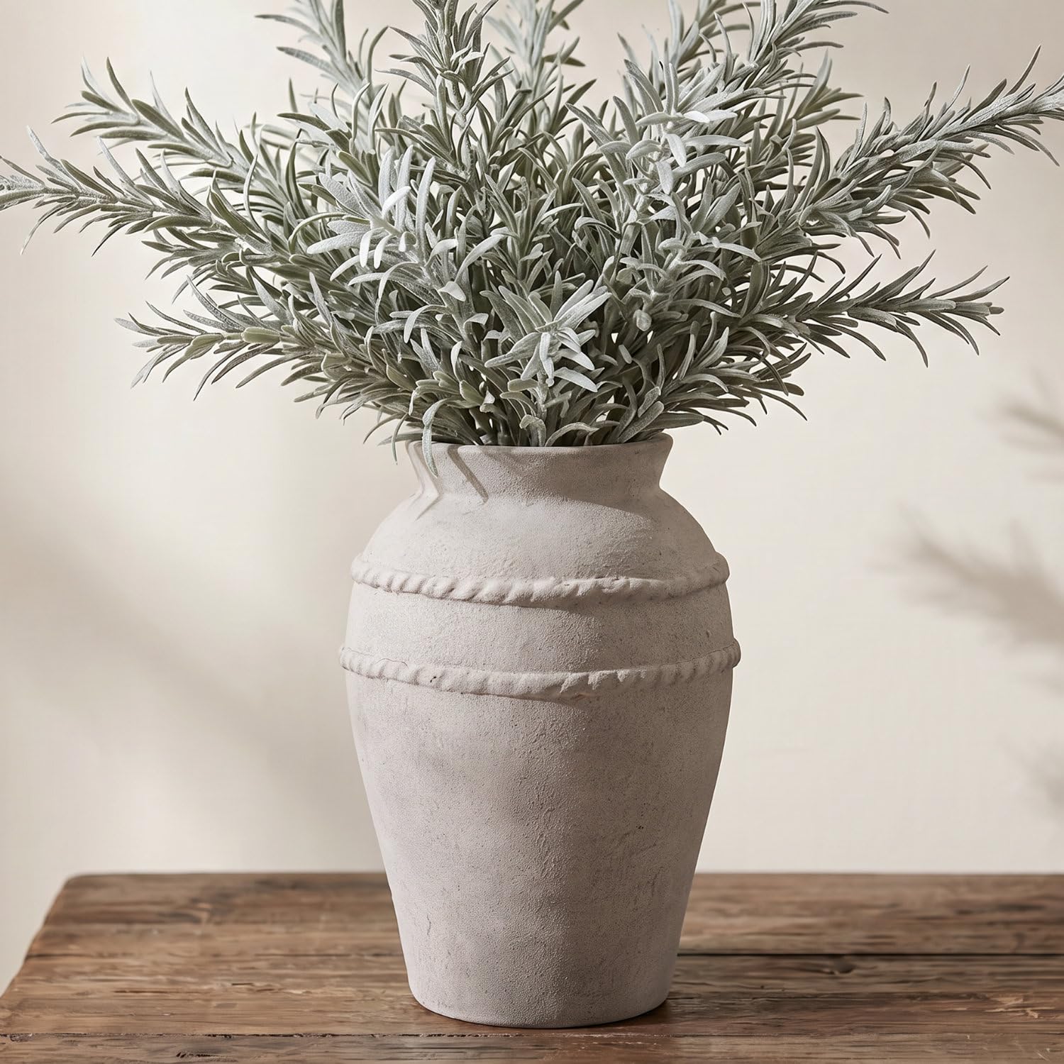 KRYSTHIA Ceramic Vase for Pampas Grass, Rustic Vase for Flowers, Farmhouse Vases for Home Decor, Large Vintage Vases for Living Room,Bedroom, Kitchen, Coffee Table & Office, 23 CM