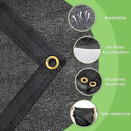 Miniatura 3 de FOTMISHU Tela 90% de protección solar de 6 x 8 pies + 10 unidades de 4 pulgadas de esférico, malla solar antienvejecimiento resistente a los rayos